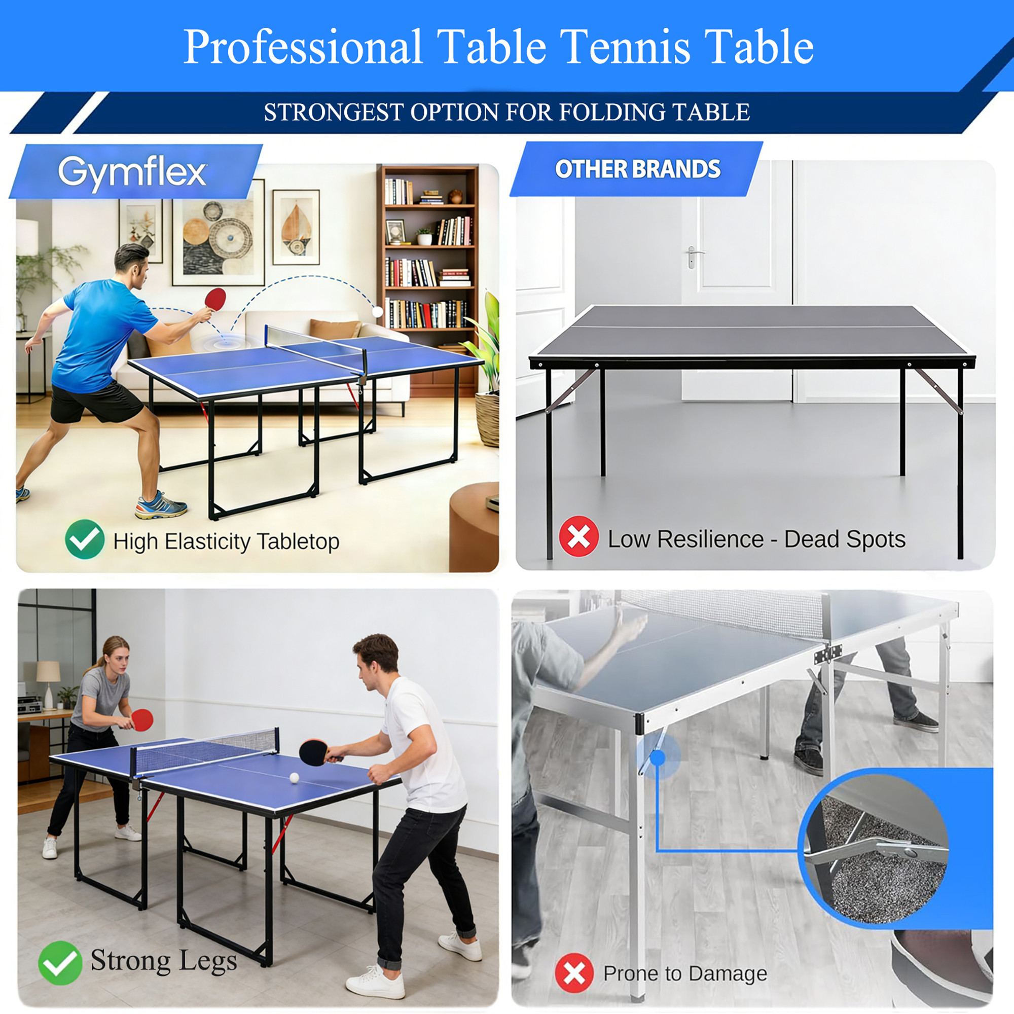 Foldable table tennis table,indoor & outdoor ping pong