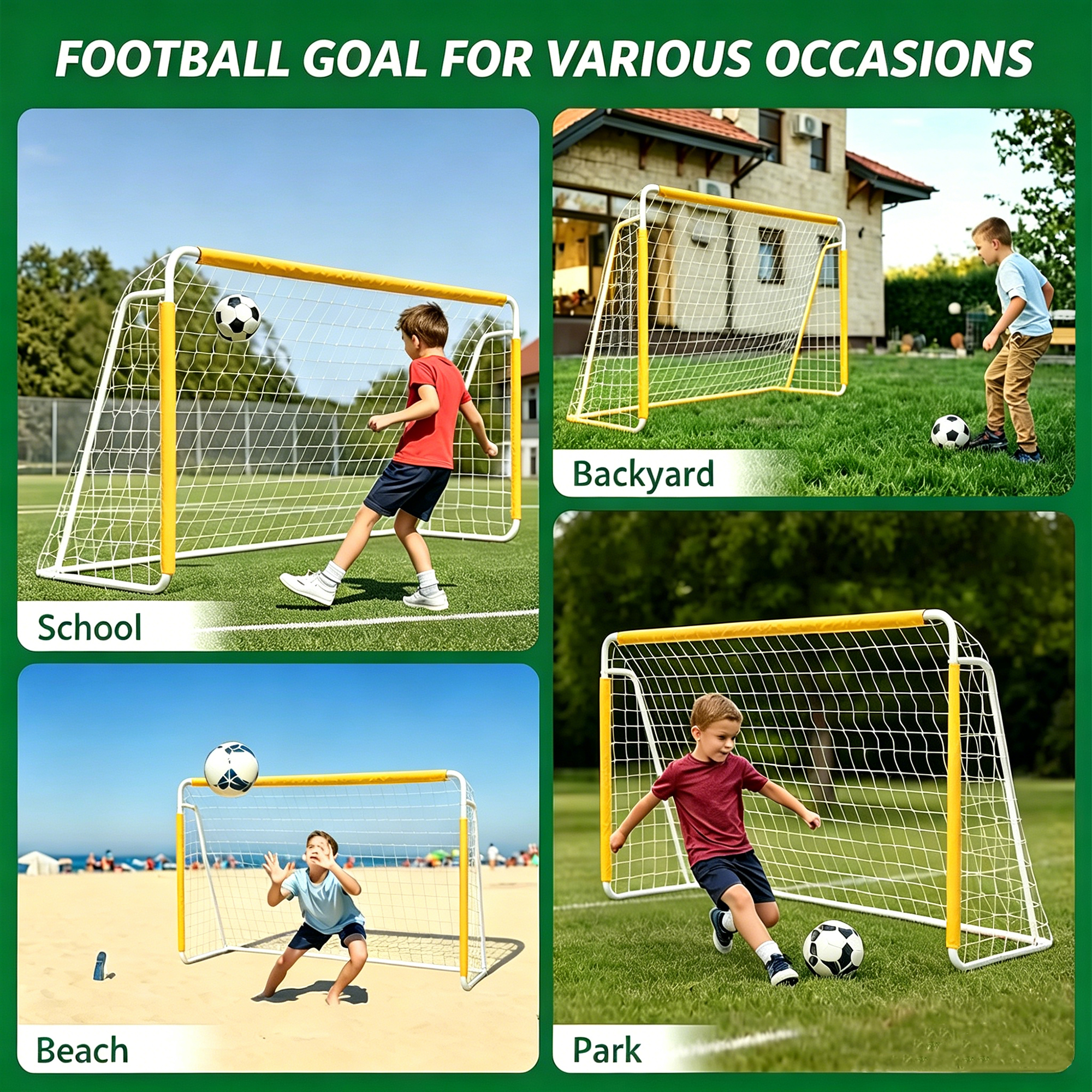 Portable Football Goal,Foldable Soccer Goal Net With Quick Set-Up — image 4