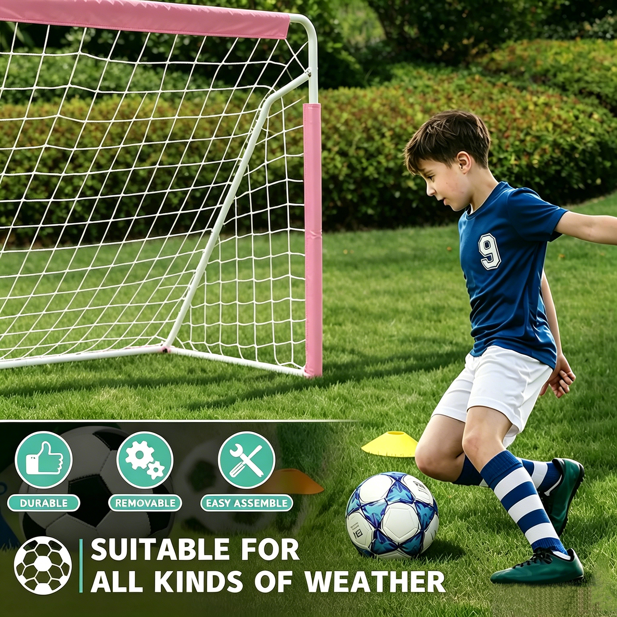 Portable Football Goal,Foldable Soccer Goal Net With Quick Set-Up — image 4