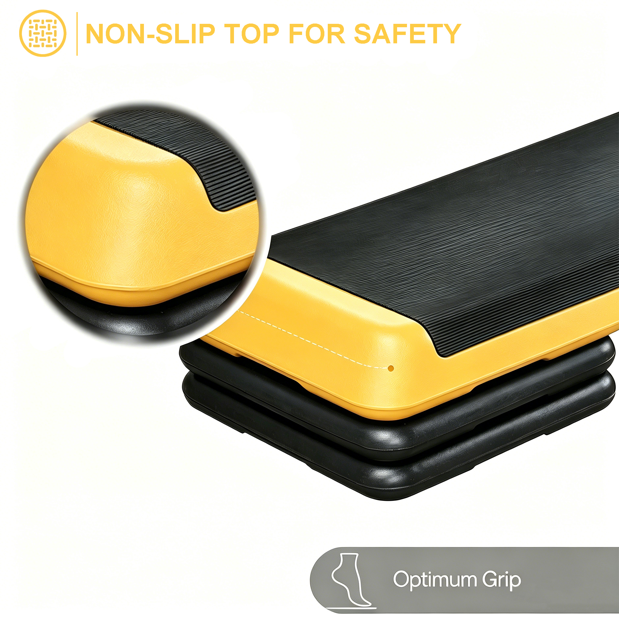 Adjustable Aerobic Step Platform, 3-Level Height 10 15 20cm , Non-Slip Exercise — image 4