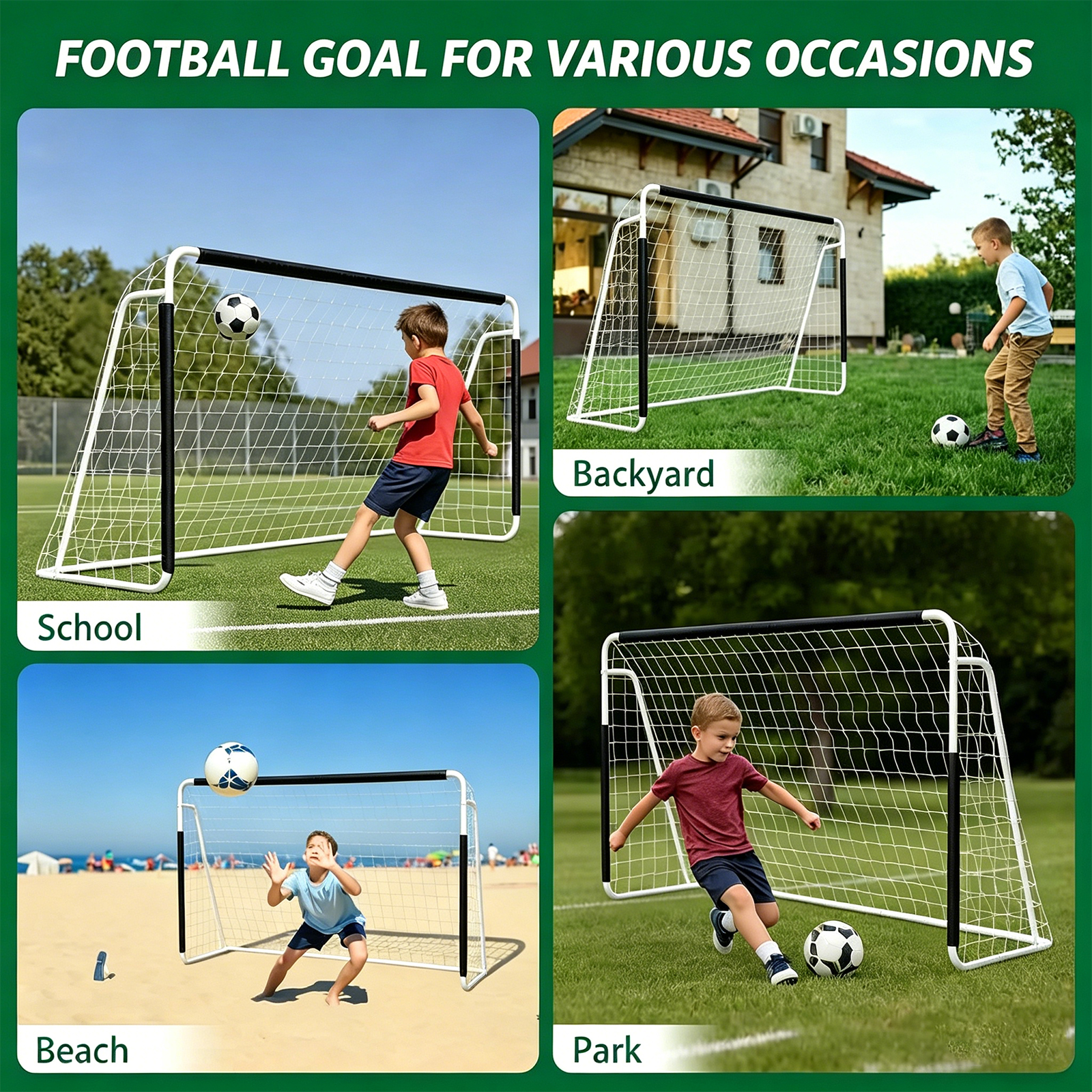 Portable Football Goal,Foldable Soccer Goal Net With Quick Set-Up — image 4