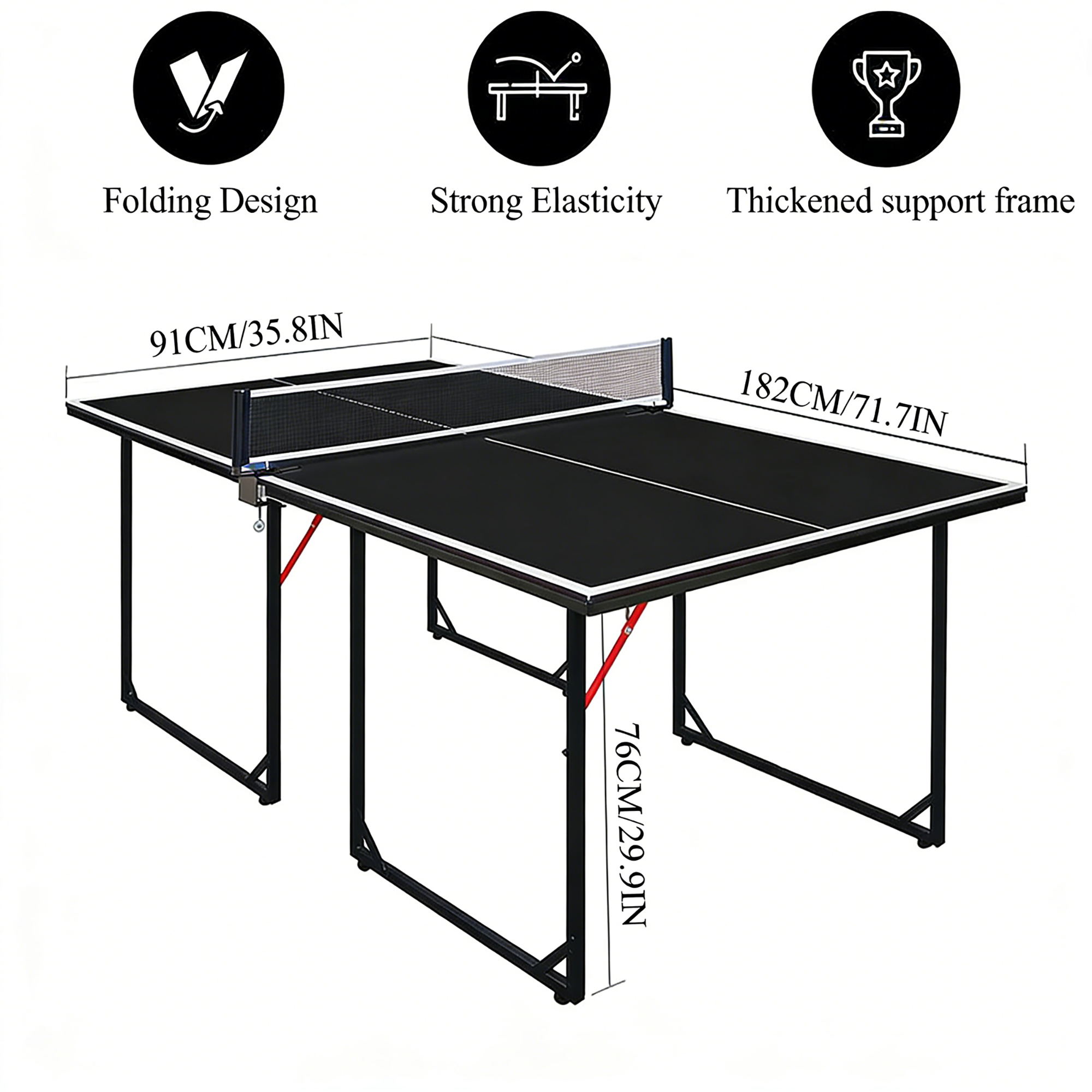 Foldable Table Tennis Table,Indoor & Outdoor Portable Ping Pong Set, Includes — image 2