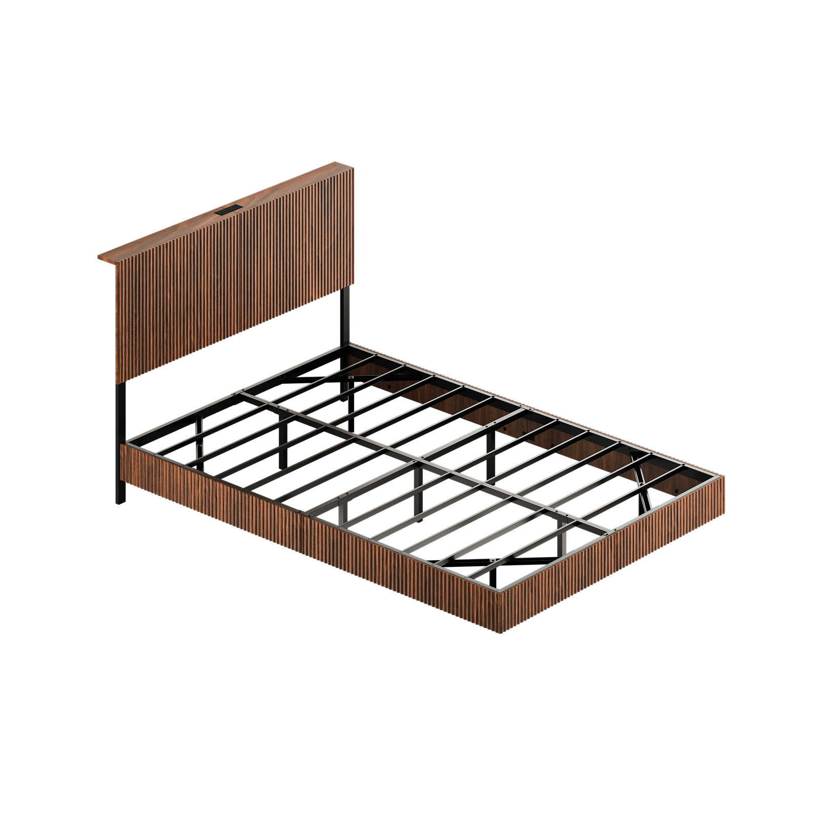 Modern Floating Bed With Recessed Detailing & Headboard, Fitted LED Ambient — image 5