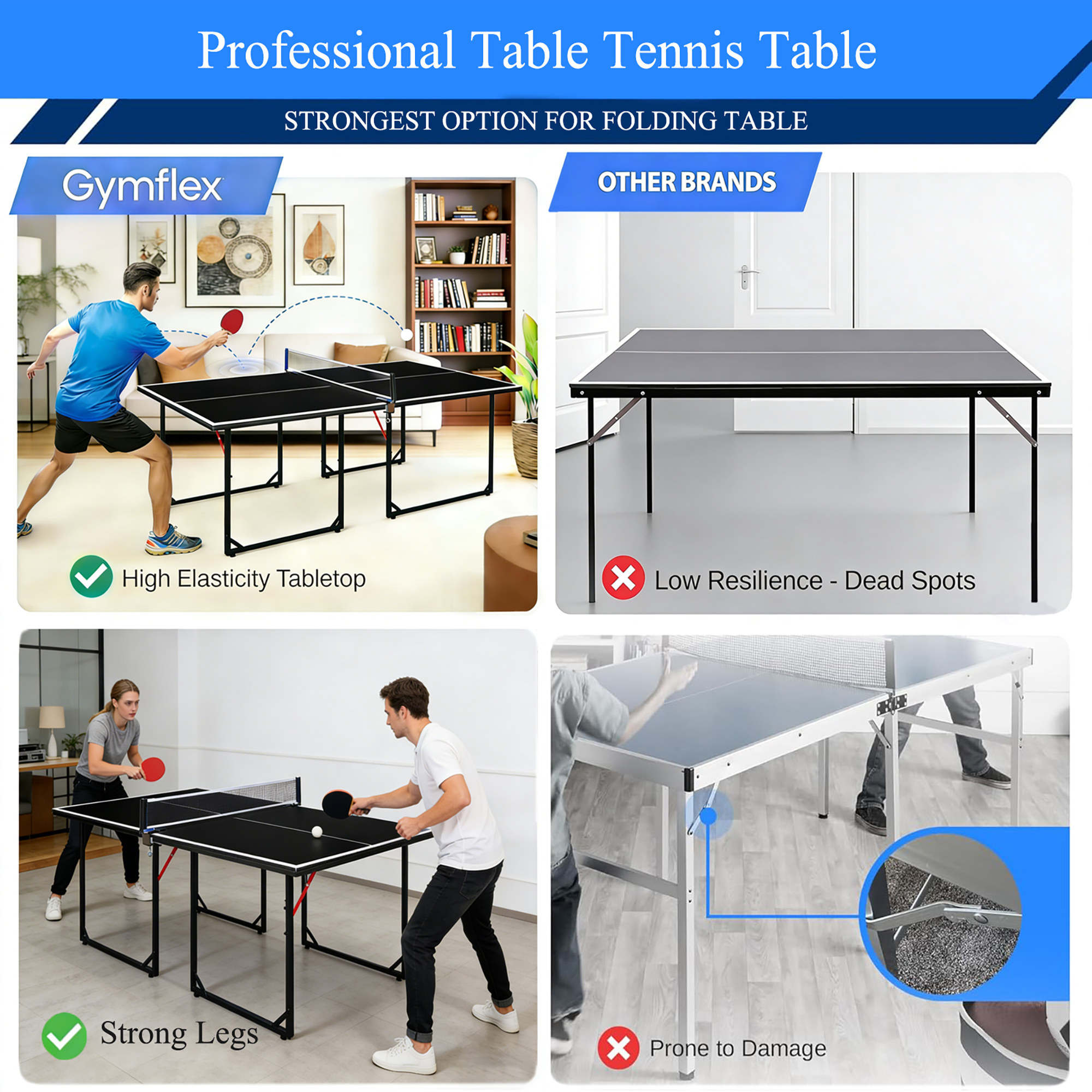 Foldable Table Tennis Table,Indoor & Outdoor Portable Ping Pong Set, Includes — image 5
