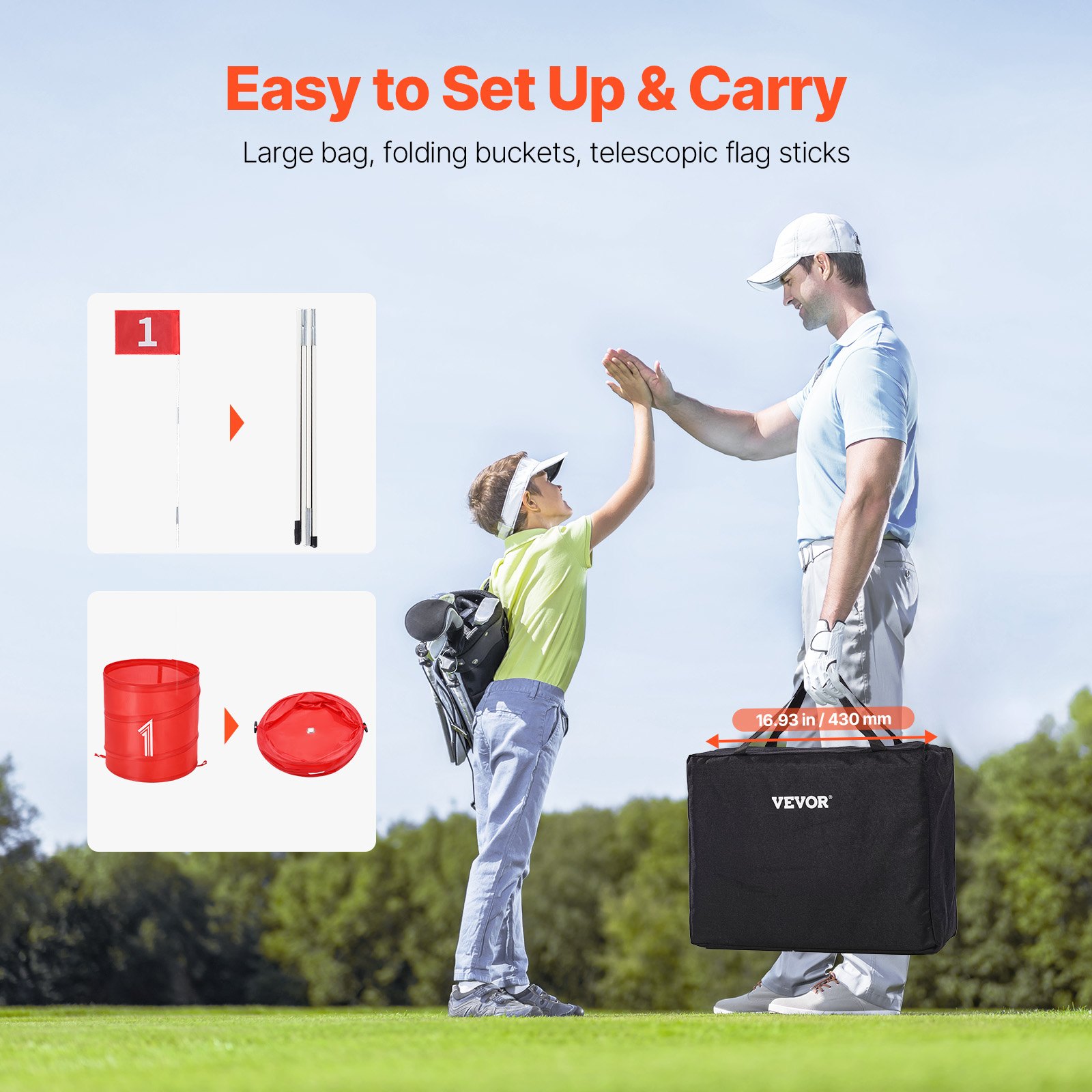 Juego De Golf Para Patio, Campo De Golf De 3 Hoyos, Juegos De Práctica De Golf, Juego De Chipping Para Familias, Adultos Y Niños, Juego De Golf Portátil Para Exteriores, Para Césped, Patio, Camping, P