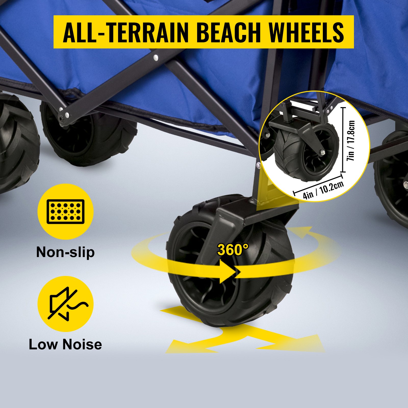 Carro Transporte Plegable De Playa Jardín Con Toldo Desmontable, Carro Plegable Para Camping 4 Ruedas, Dimensión 92,7 X 54,3 X 98,5 Cm, Carrito Para Exteriores Plegado De 98,5 X 52 X 17,8 Cm