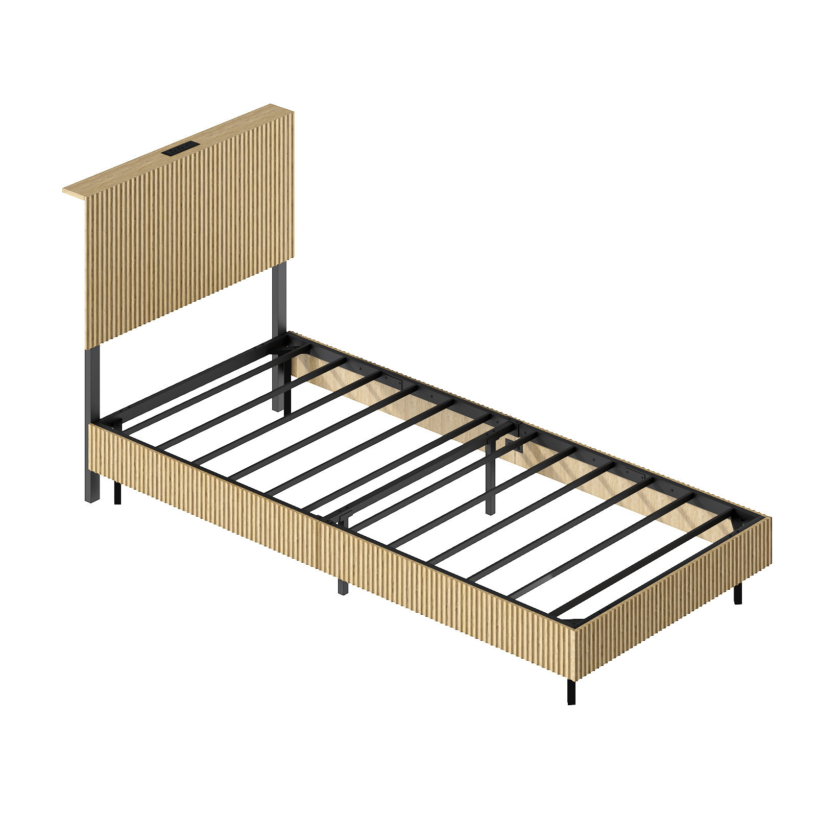 Modern Floating Bed With Recessed Detailing & Headboard, Fitted LED Ambient — image 4