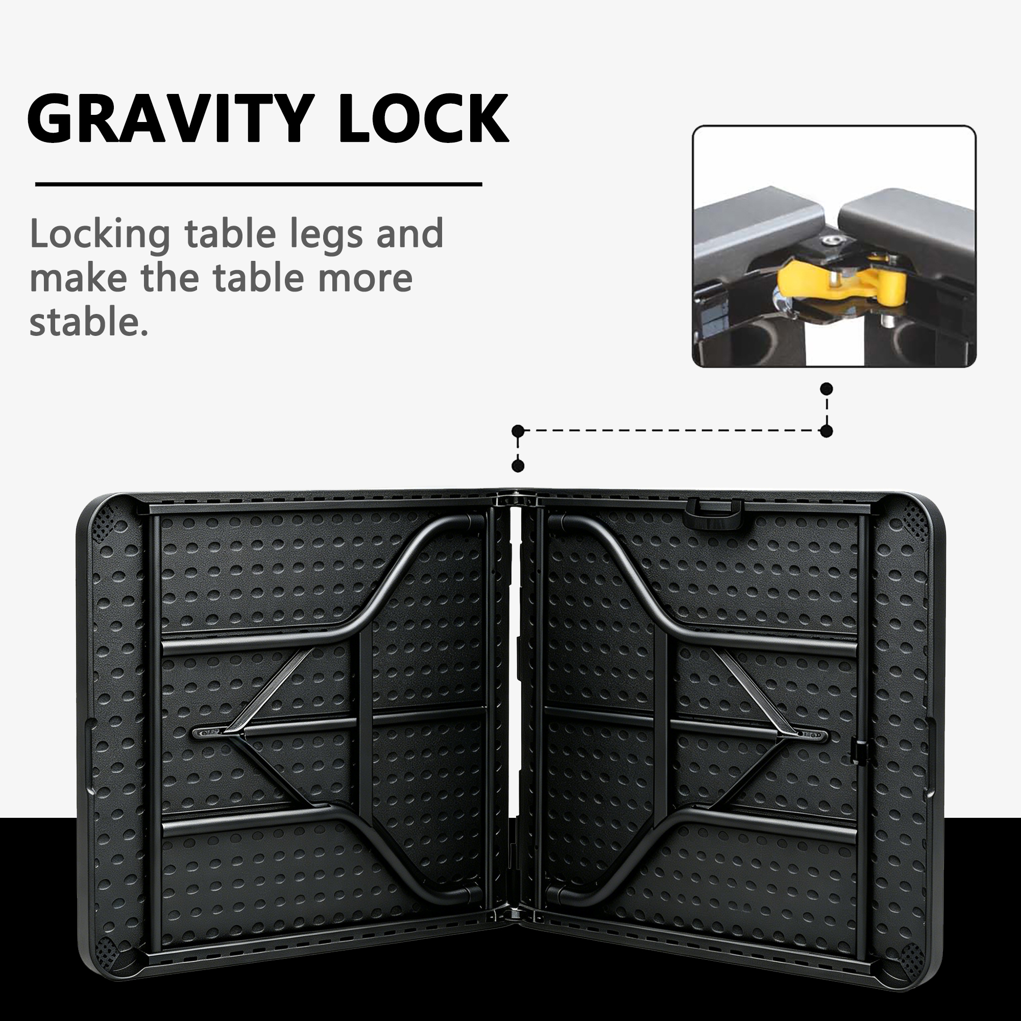 6ft Folding Table, Heavy Duty Plastic Table With Carry