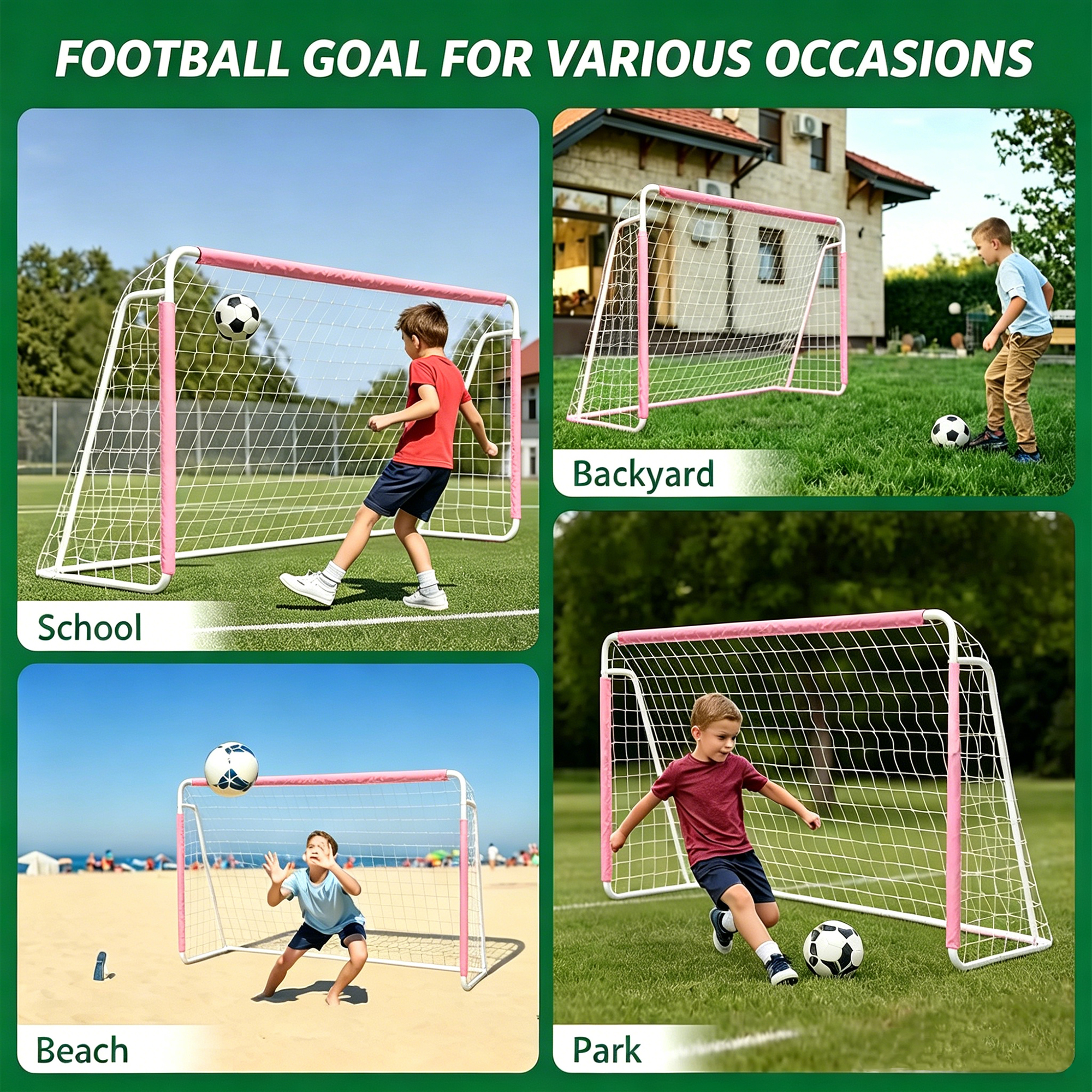 Portable Football Goal,Foldable Soccer Goal Net With Quick Set-Up — image 2