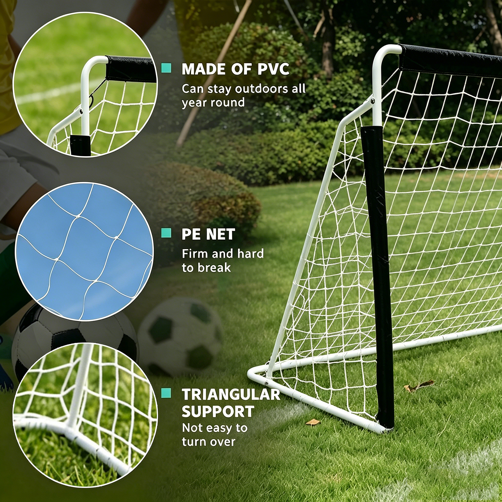 Portable Football Goal,Foldable Soccer Goal Net With Quick Set-Up — image 3