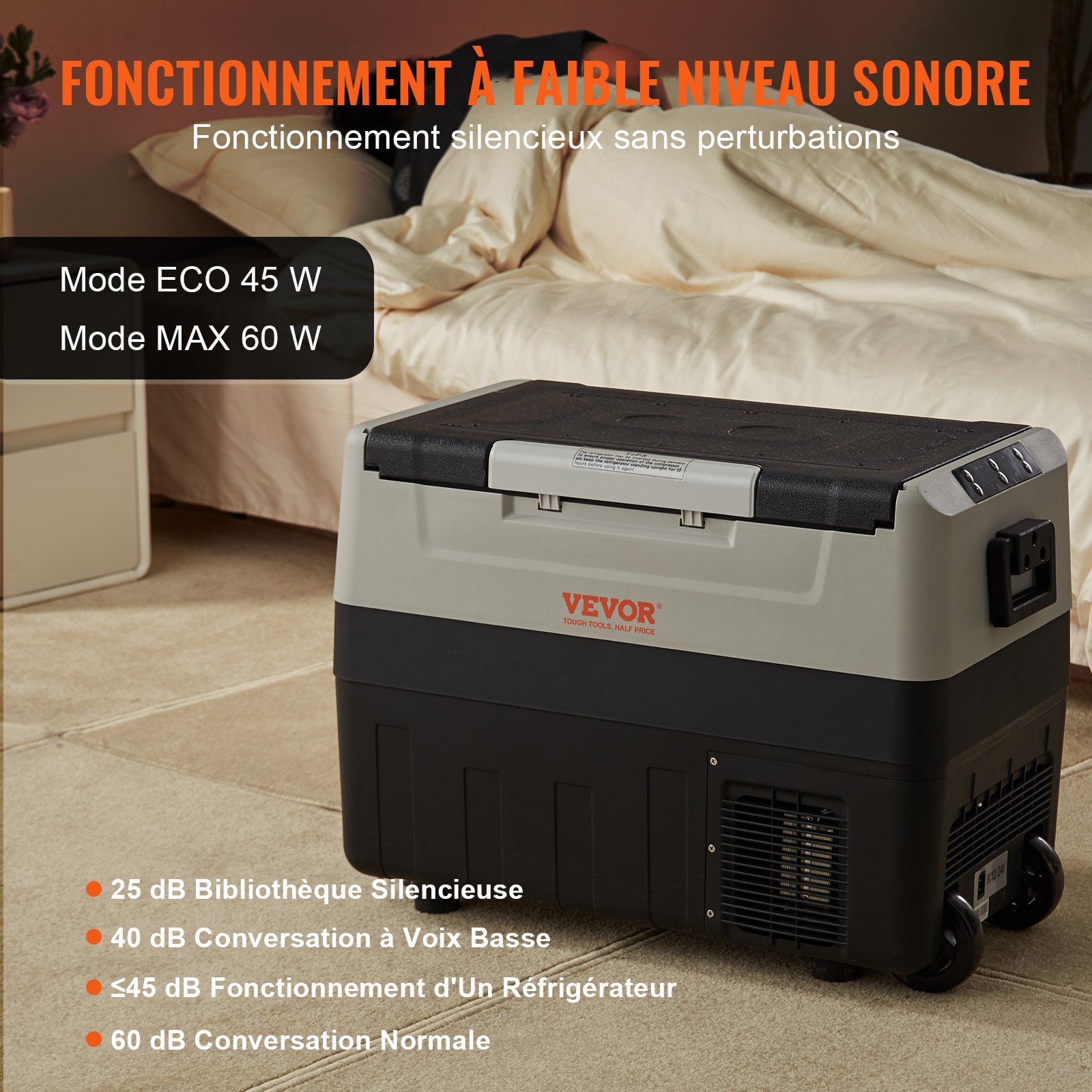 Refrigerador Coche 12 Voltios,congelador Portátil Doble Zona 48 Cuartos/45 Litros,rango Ajustable -20 °C 10 °C,compresor 12/24 100-240 Exteriores,camping,viajes Autocaravanas.