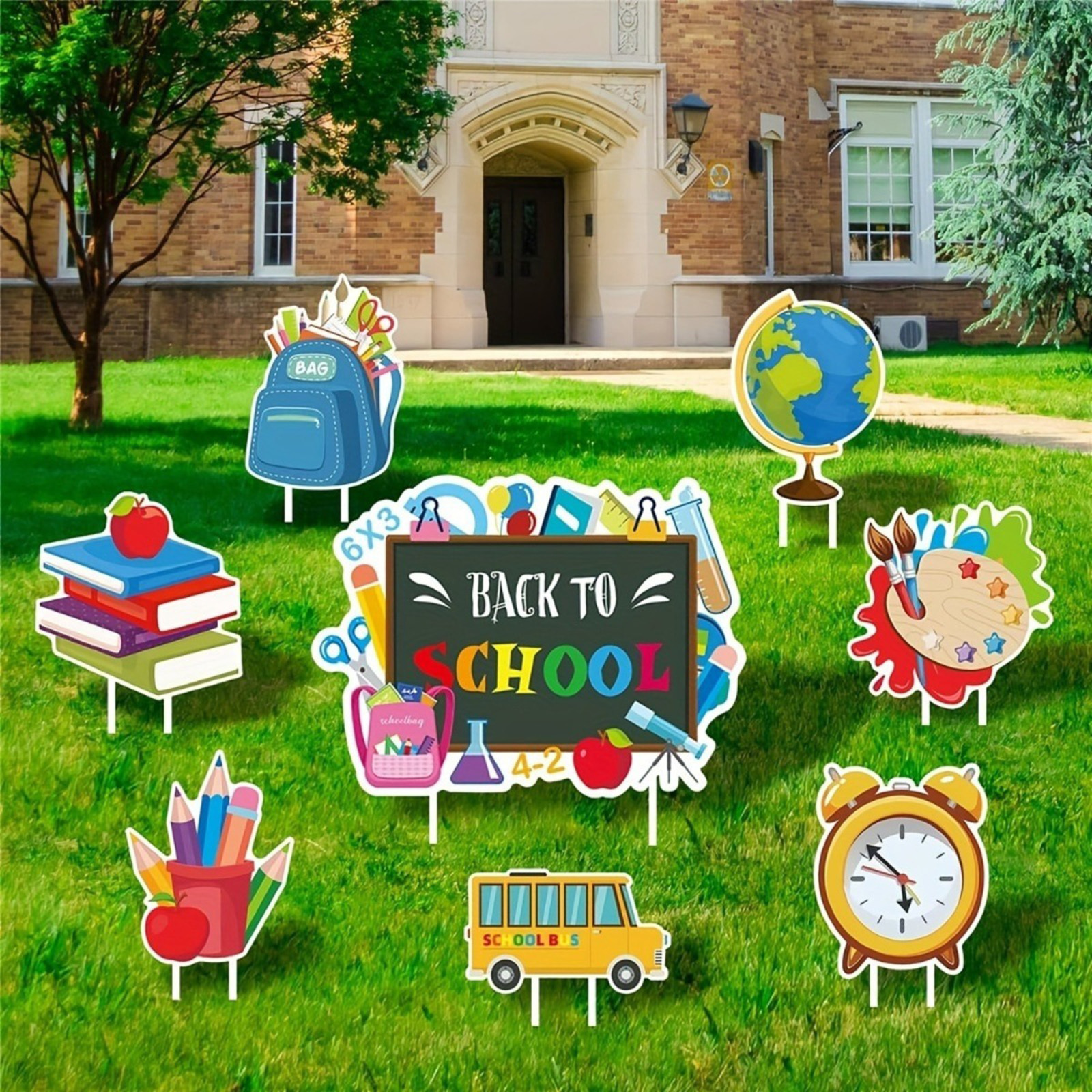 Back-to-School decorative stickers with school-related motifs