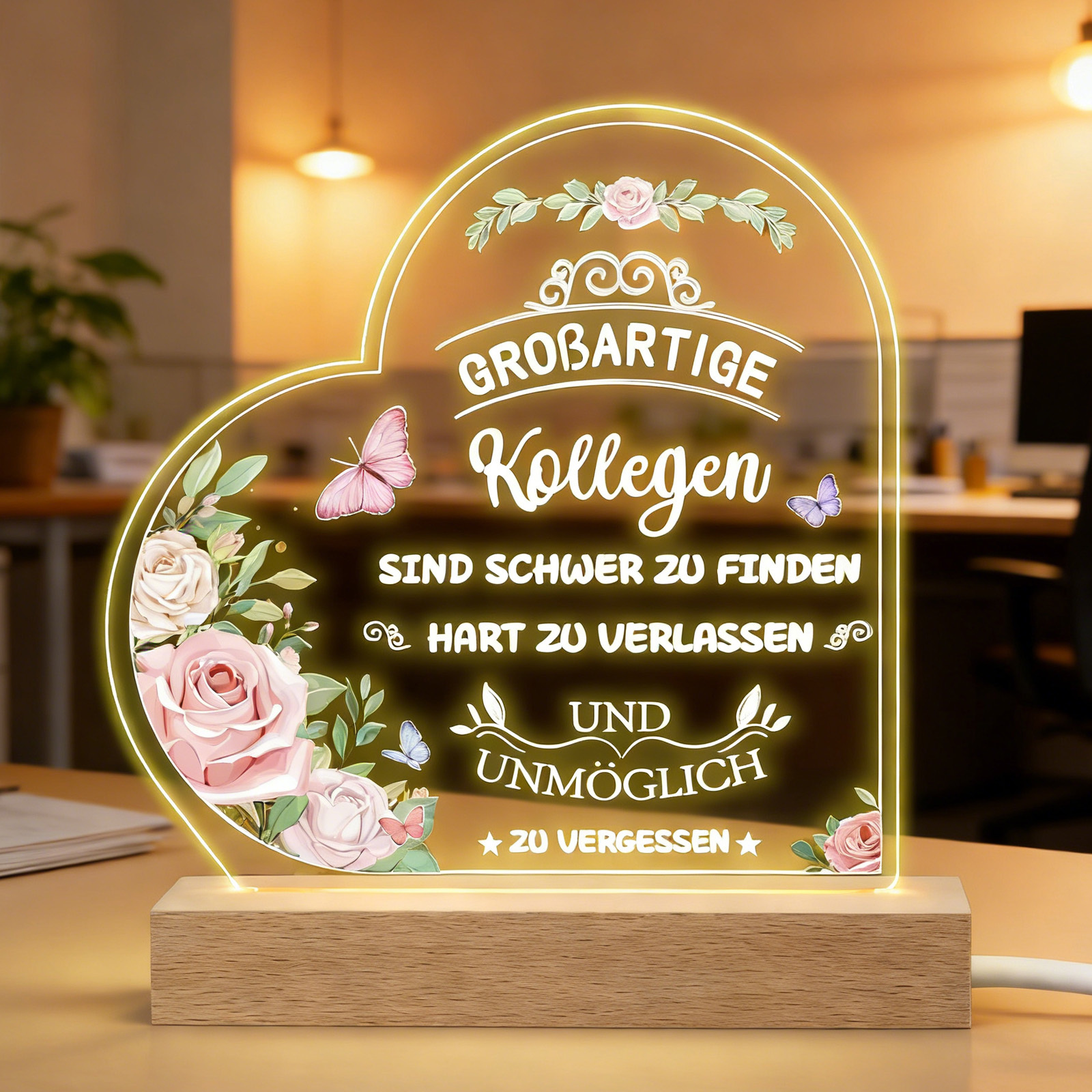 Farewell Gift For Colleagues - Acrylic Heart Decorative Piece As A Token Of Appreciation For Special Occasions