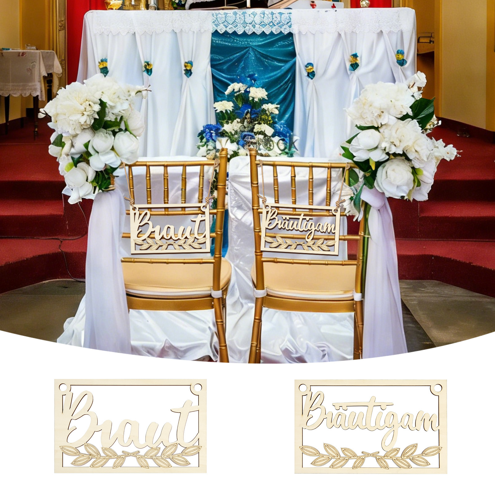 Bride & Groom Place Card - Elegant Place Card For Festive Events - Party Accessory Set