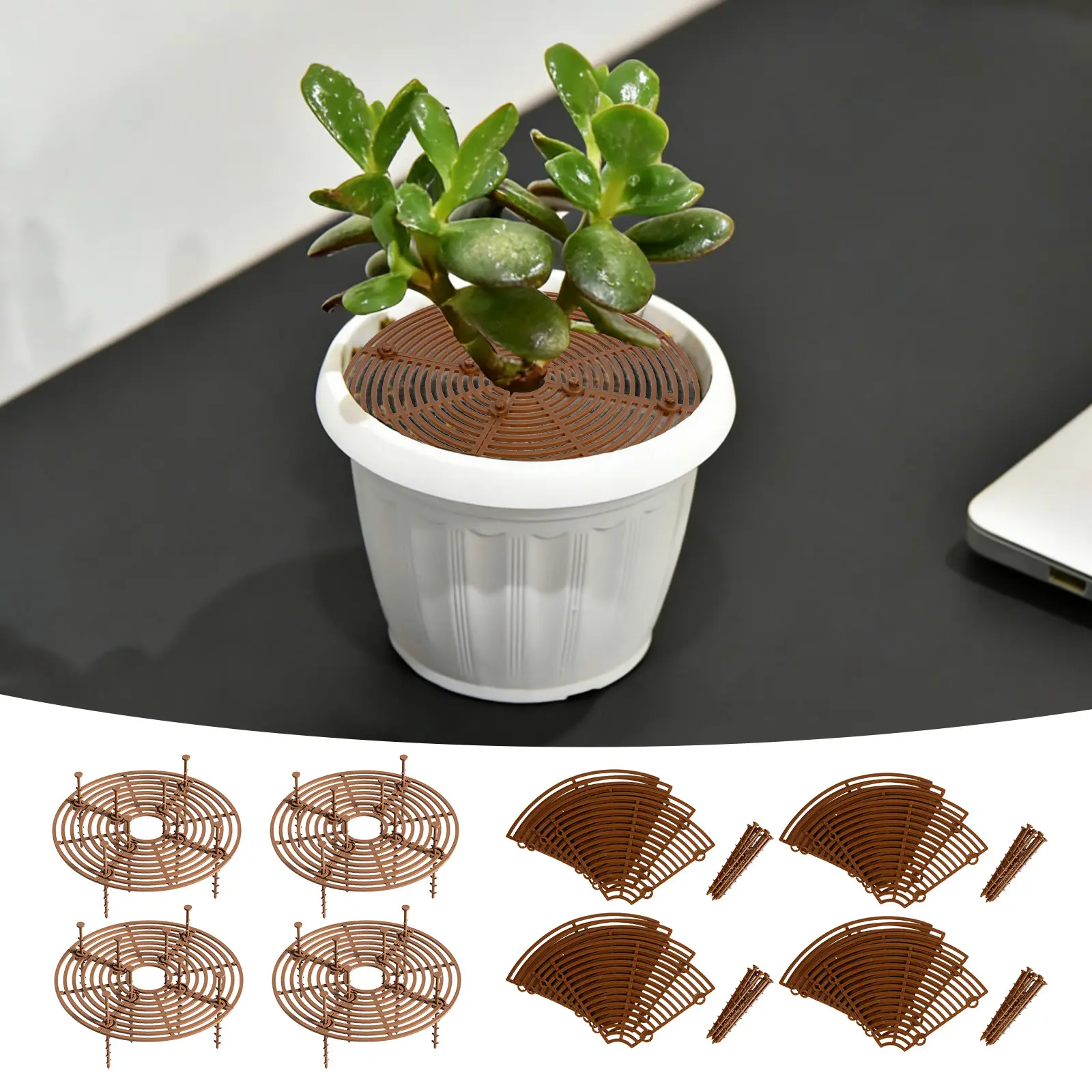 Round Flower Pot Grids, Set Of 4