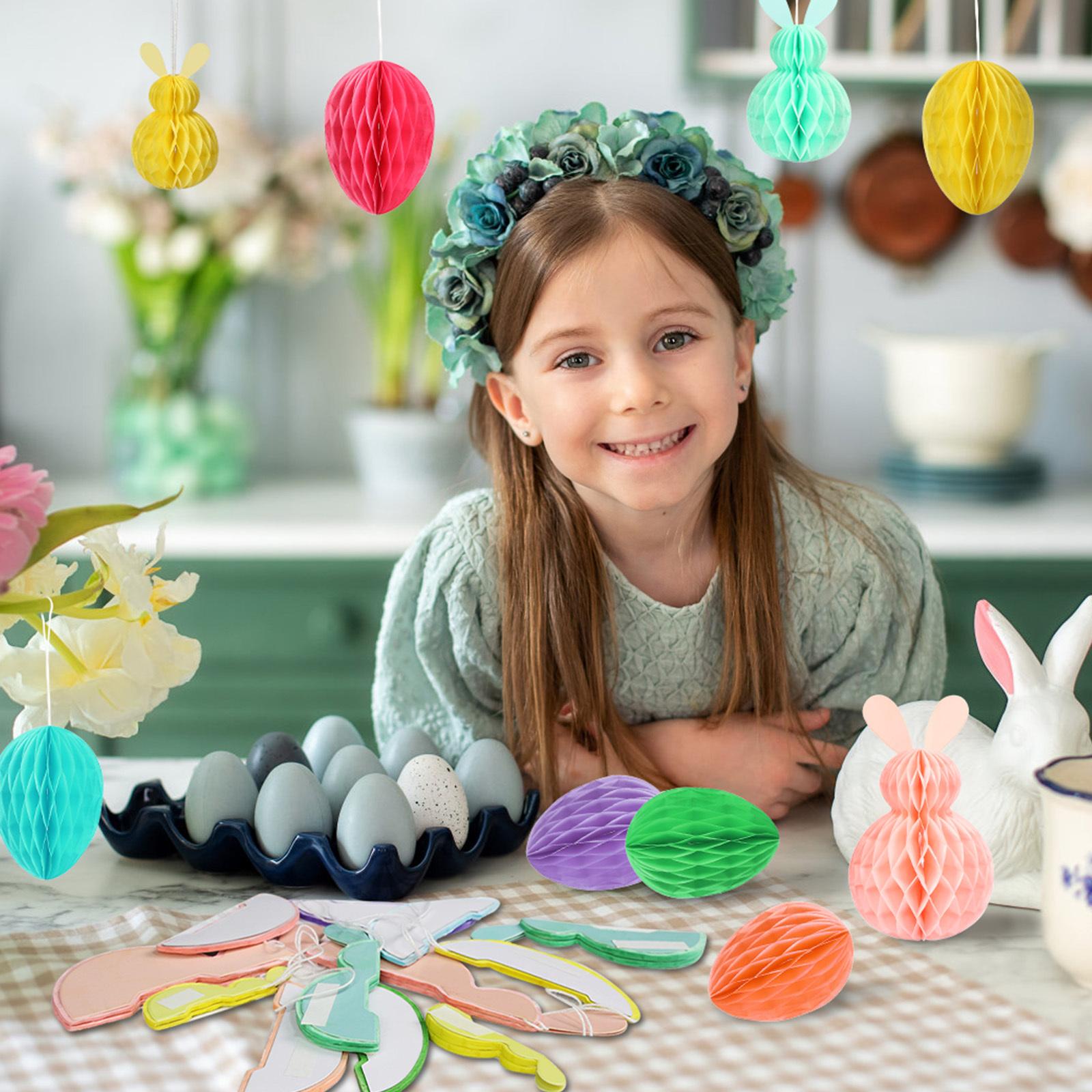 Honeycomb Paper Easter Decoration Set, picture 3 of 3