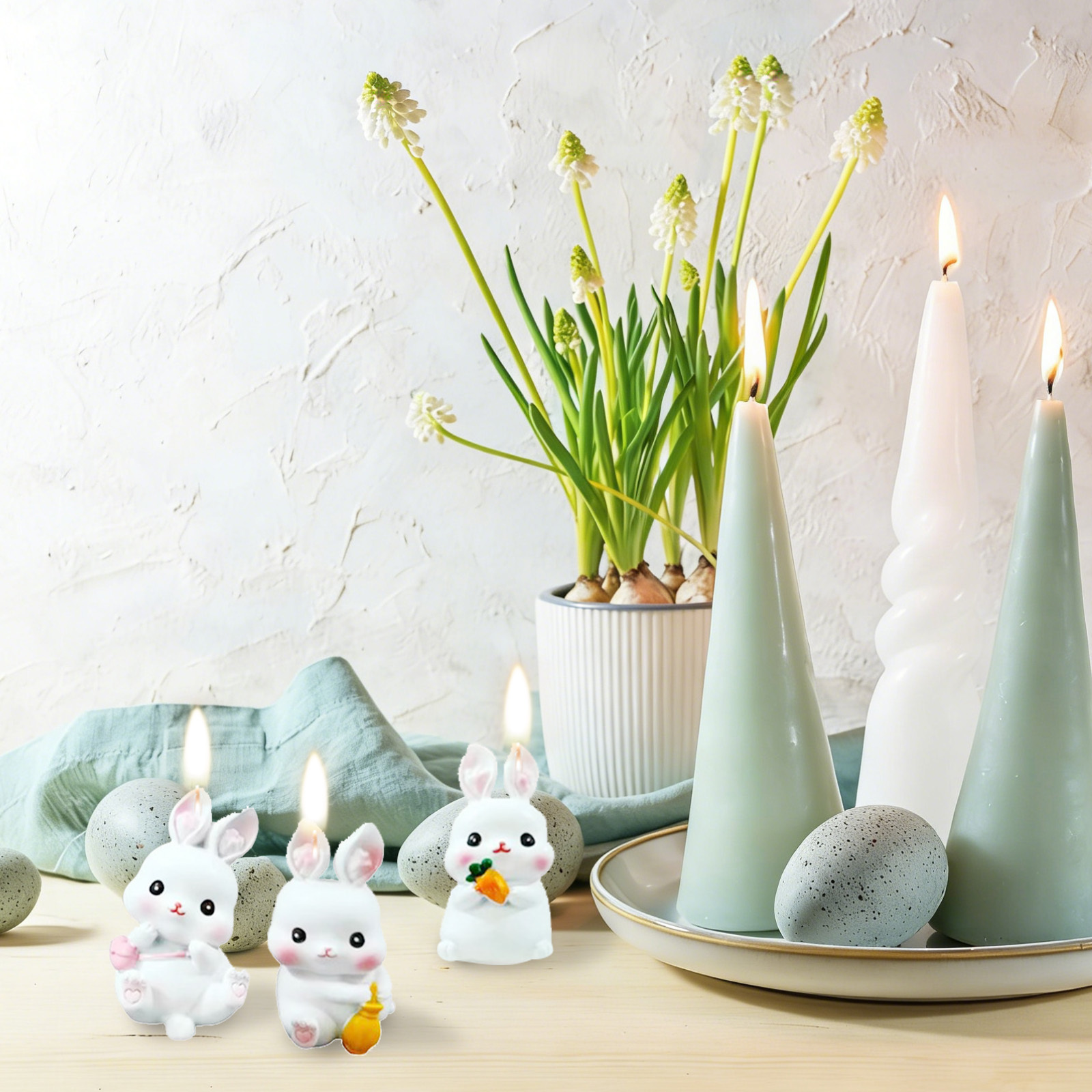 4-Piece Bunny Decor Set – Versatile Silicone Molds For Spring-Themed Decorating Ideas