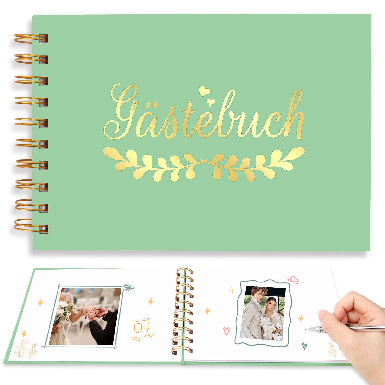 Mint Green Guest Book - An Elegant Guest Book In A Fresh Color For Weddings, Birthdays, And Celebrations—Guest