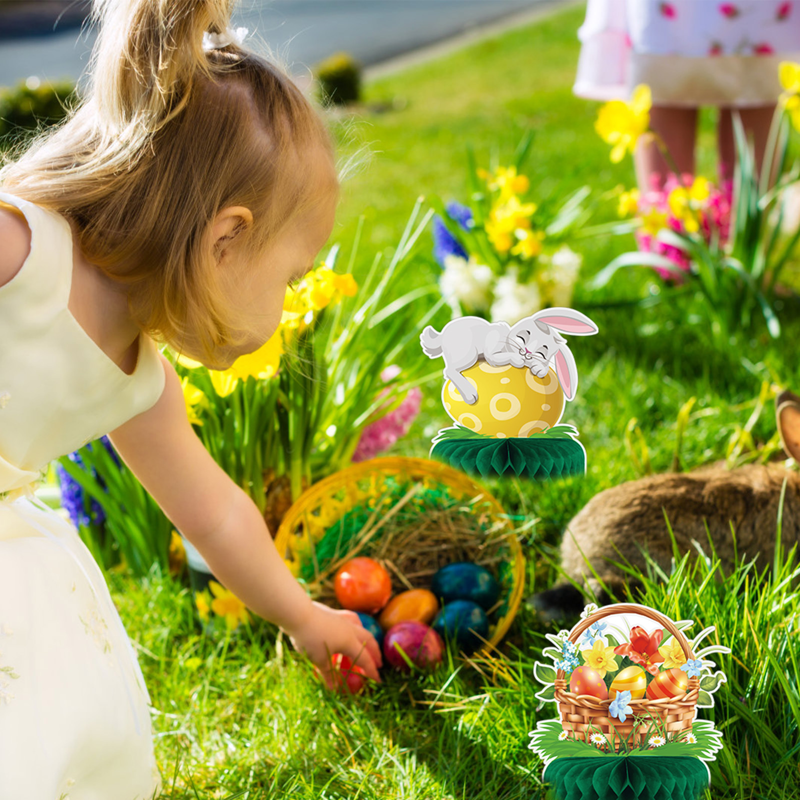 Honeycomb Paper Easter Decorations, 9-Piece Set