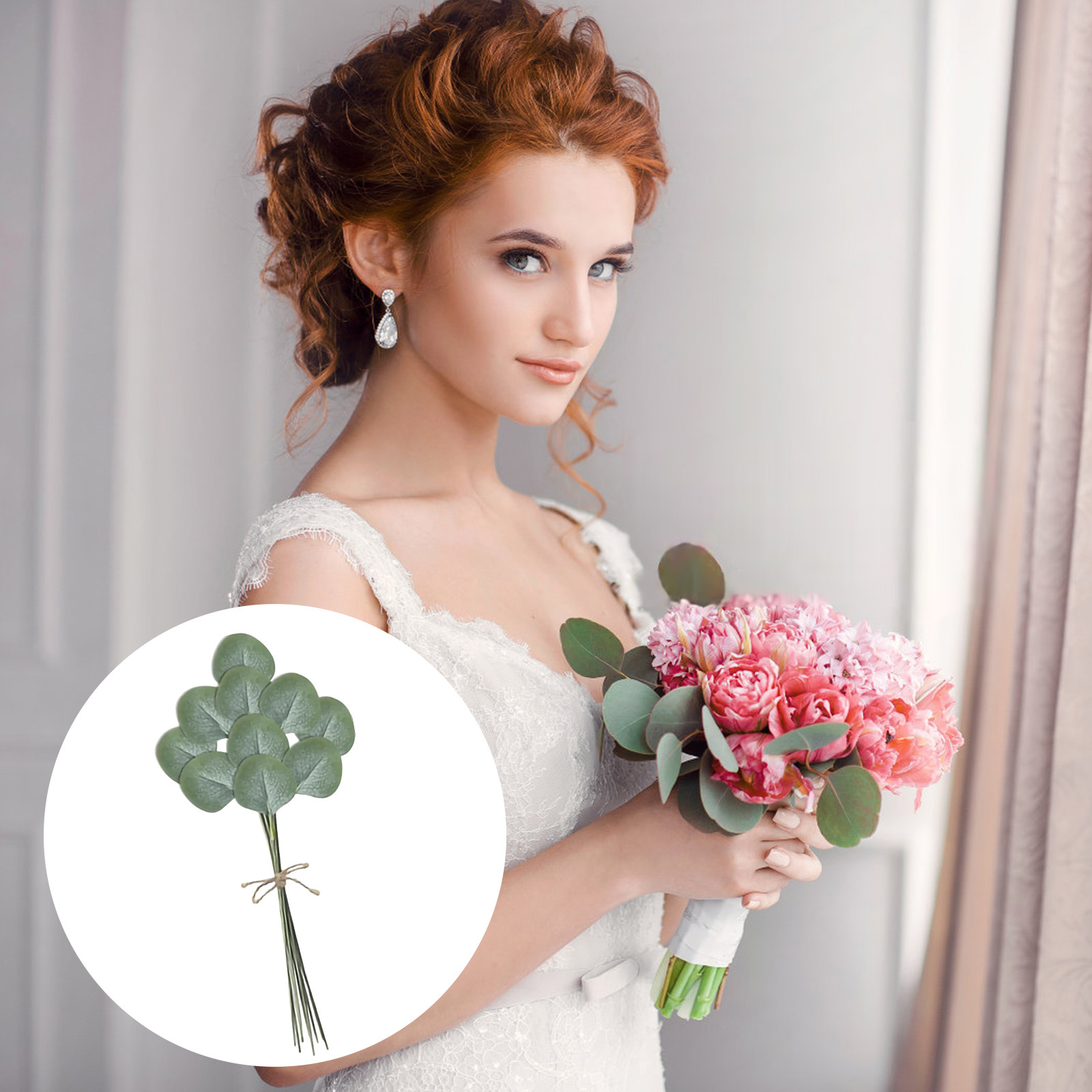 Decorative Eucalyptus Plants - 10 Individual Eucalyptus Leaves For Natural Room Decor - Party Accessory Set