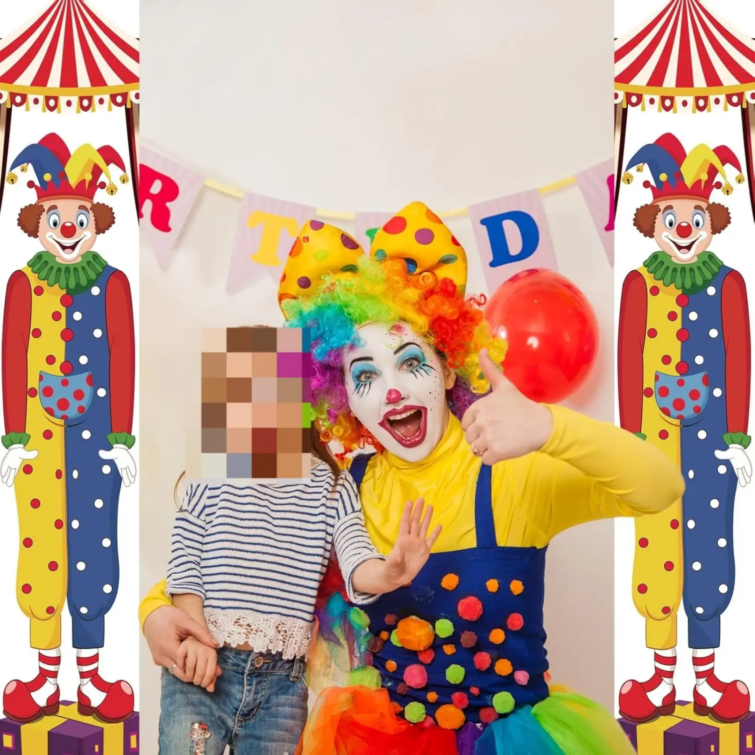 2-Pack Clown Door Banners, Halloween Decor Circus