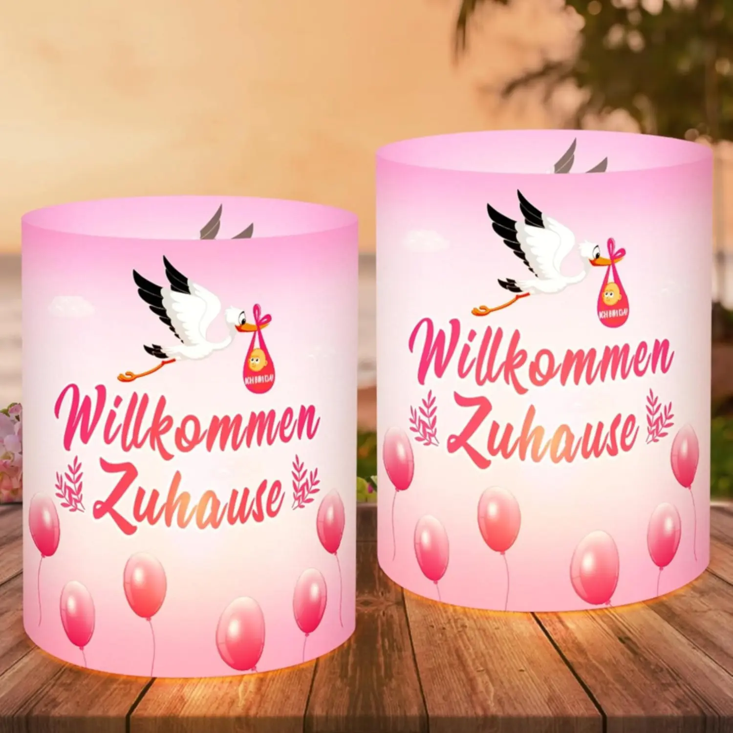 Set Of 12 Lantern Table Decorations: “Welcome