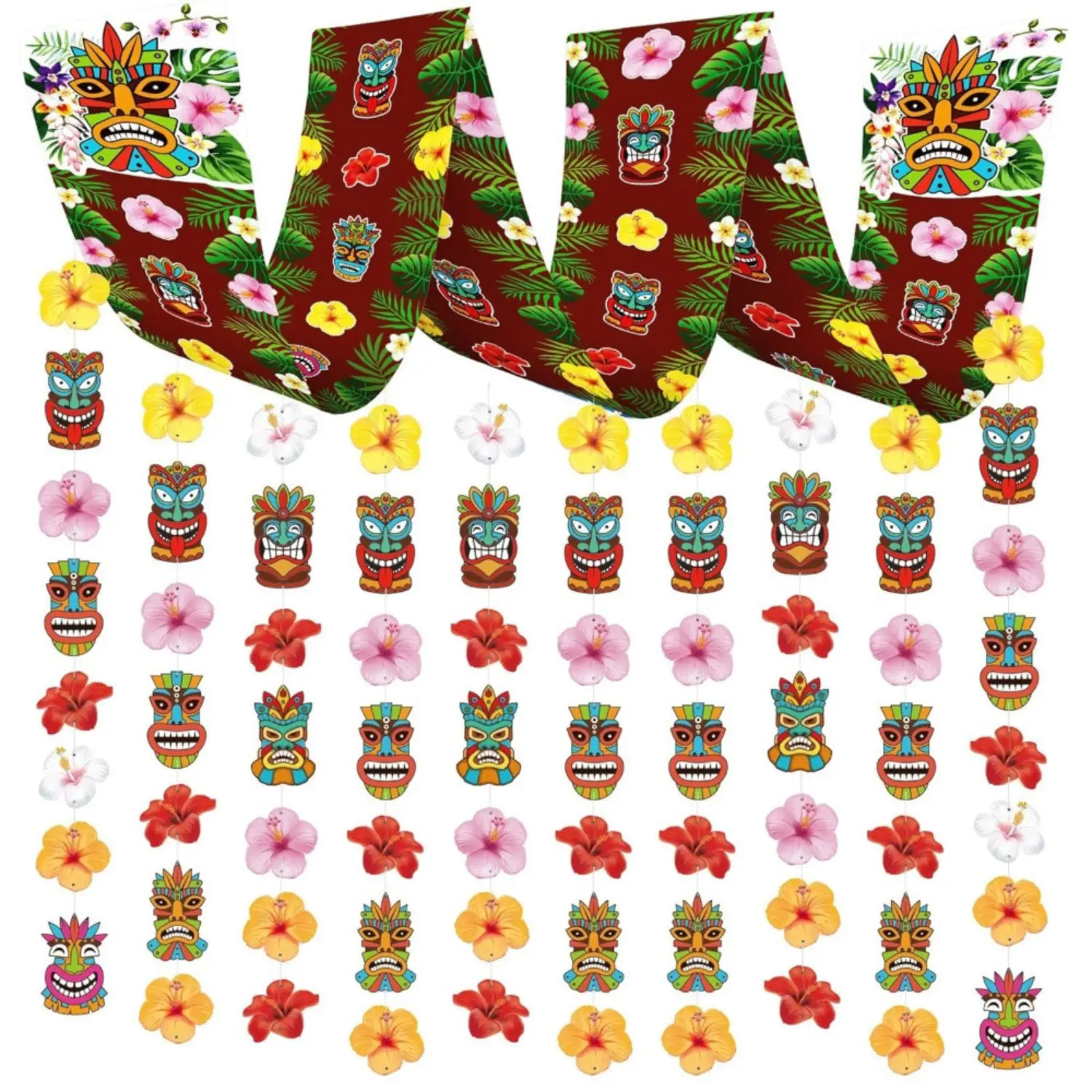 Tiki Hanging Banners 270x30cm Hawaii Ceiling Decor