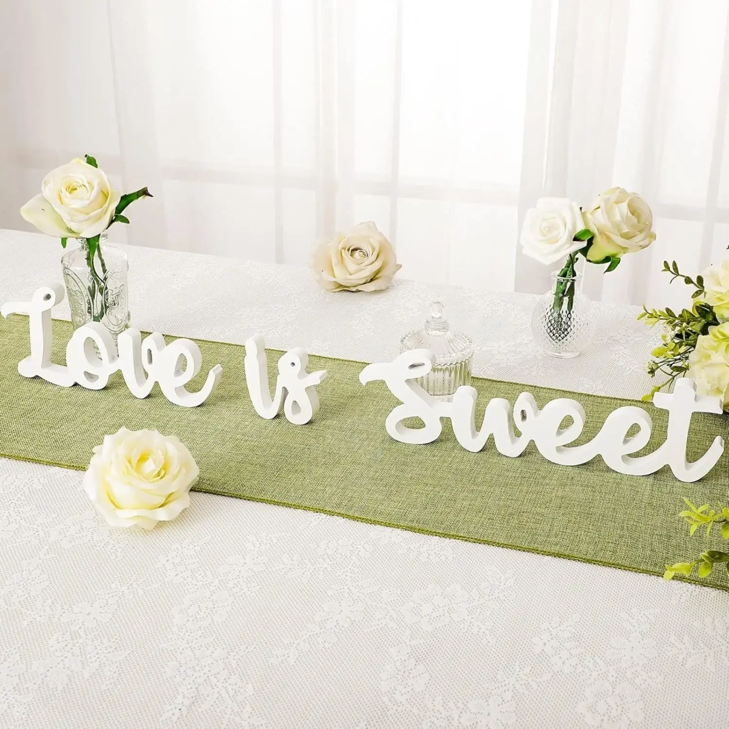 “Love Is Sweet” Table Decoration, Hollow “Love”
