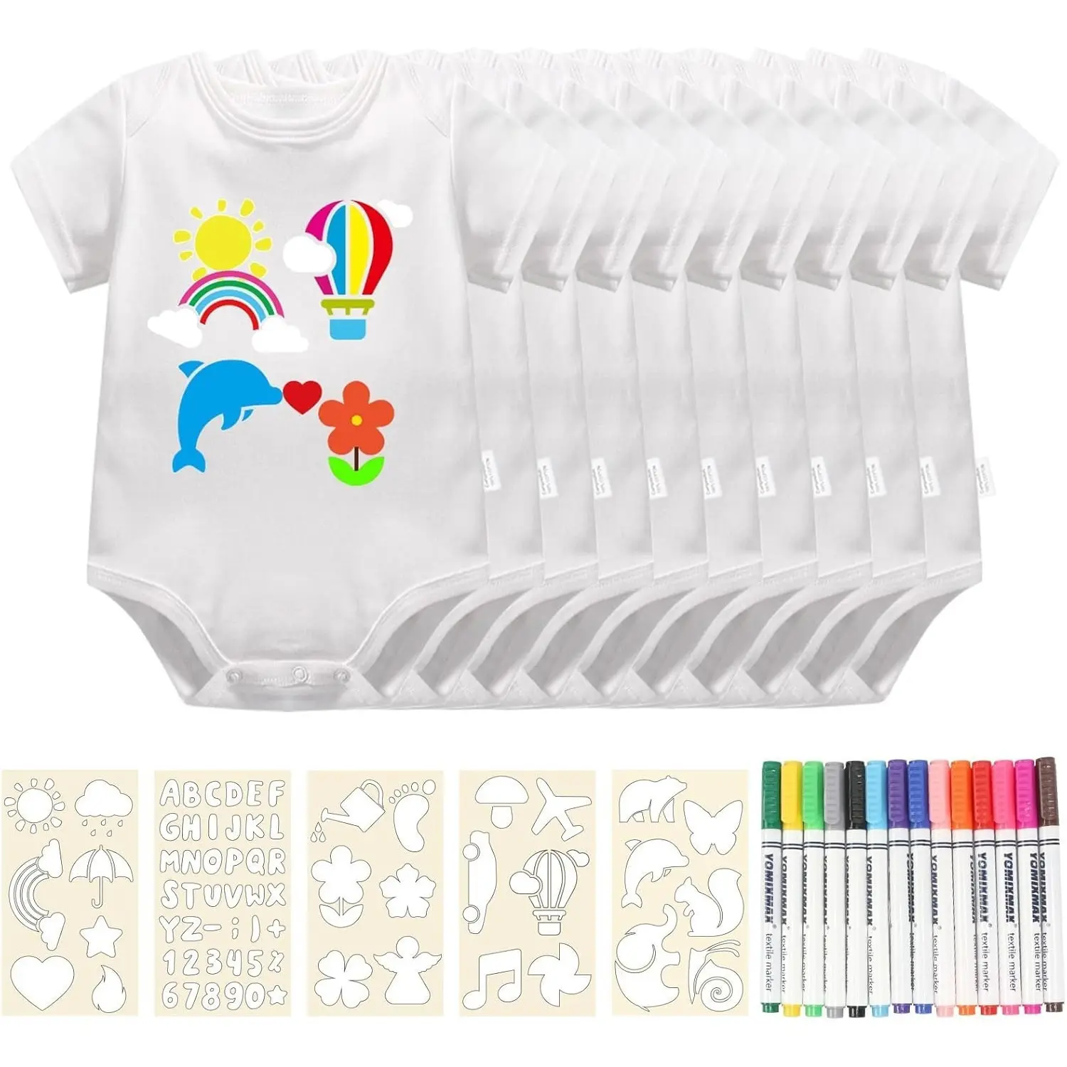 10-Pack Of White Bibs