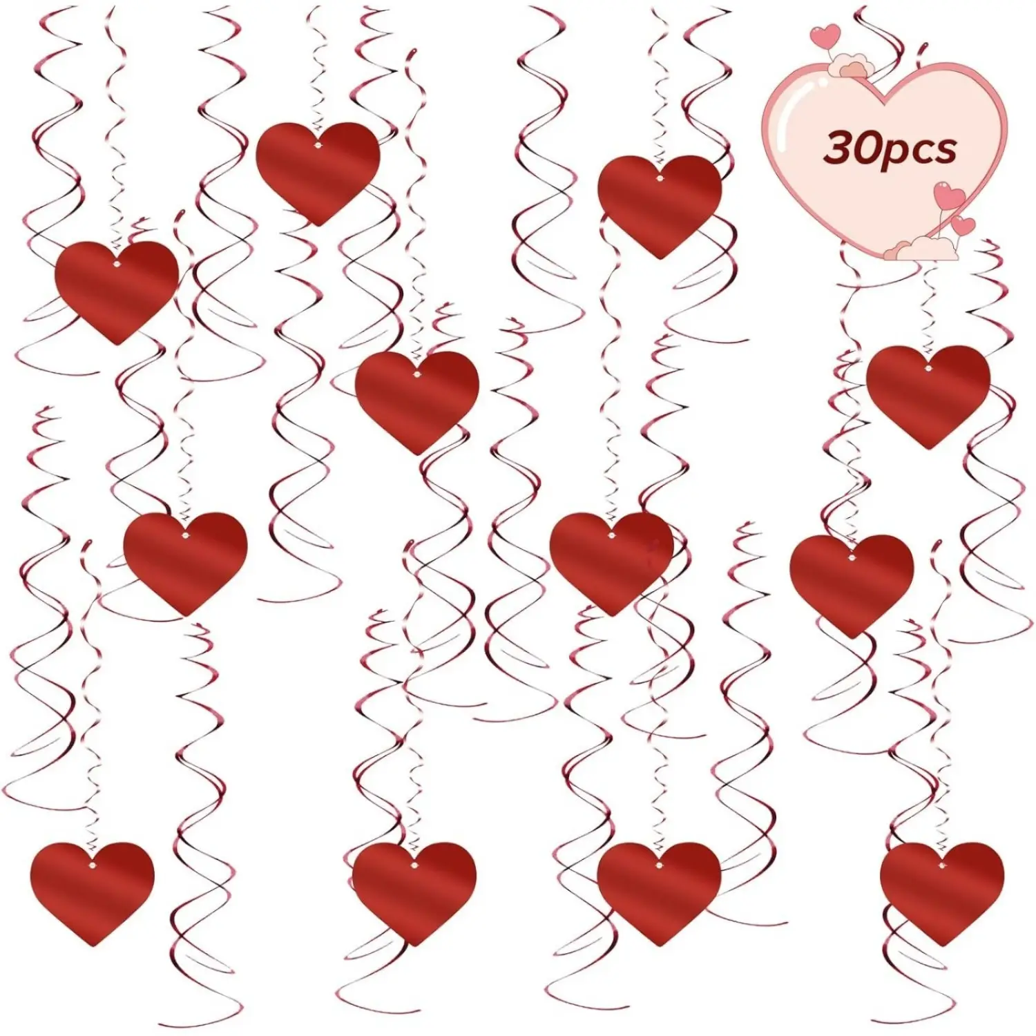 30-piece Heart Decoration Set; Valentine's Day Decorations;