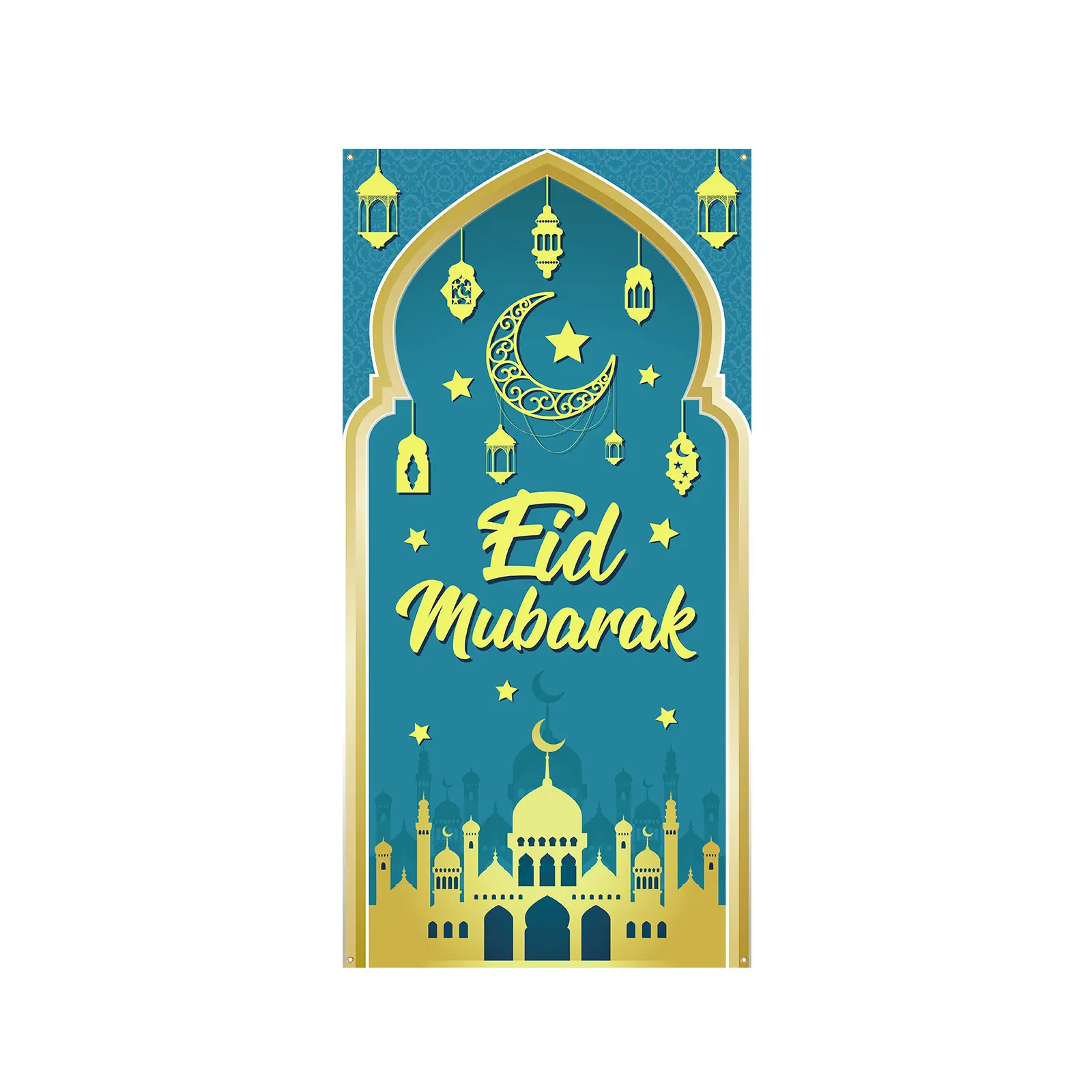 Eid Mubarak Door Decoration – Elegant Blue