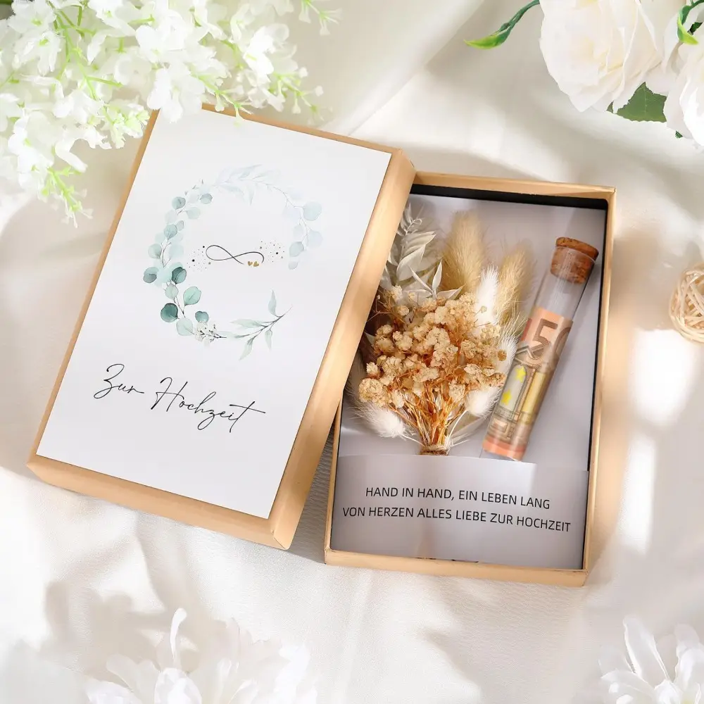 Money Gift Packaging With Dried Flowers