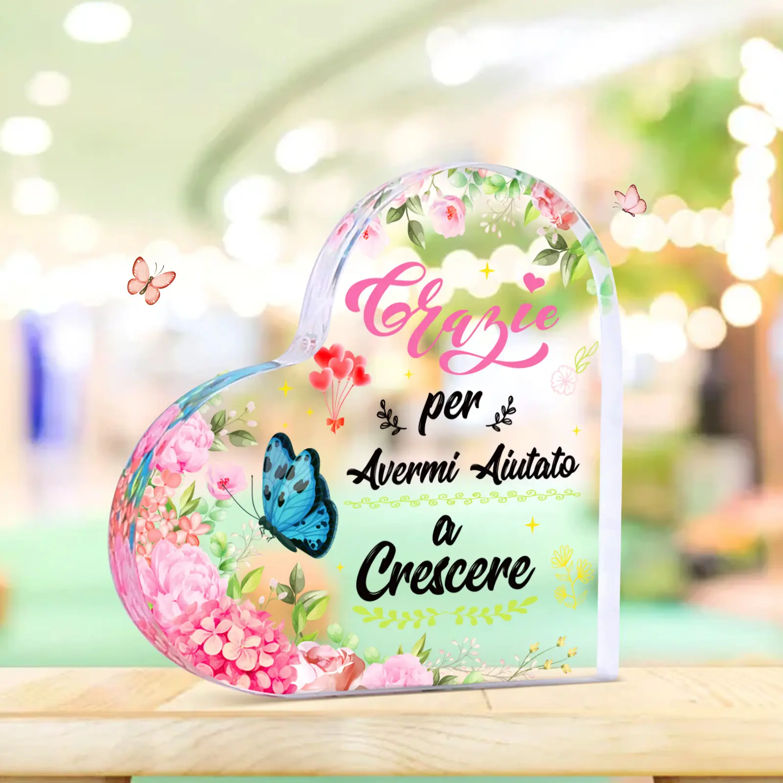 Acrylic Ornament – Elegant Heart-Shaped Piece As