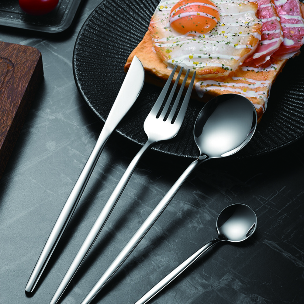30pc CUTLERY DINNER SET STAINLESS STEEL METAL STAND RACK