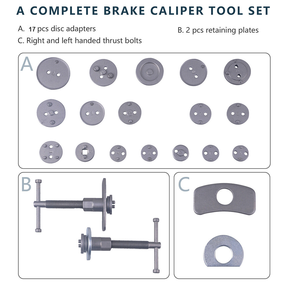 23pc Disc Piston Caliper Brake Rewind Wind Back Tool Kit Set Car Auto Universal — image 5