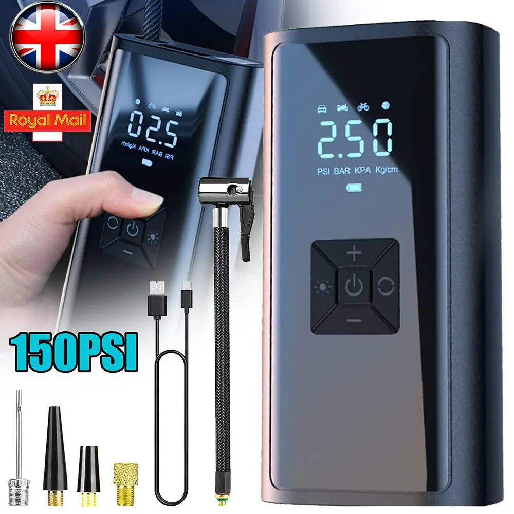 Car Tyre Inflator Cordless Digital USB Rechargeable
