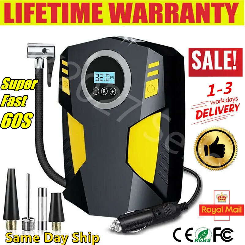Electric Corded Car Tyre Inflator Pump Portable