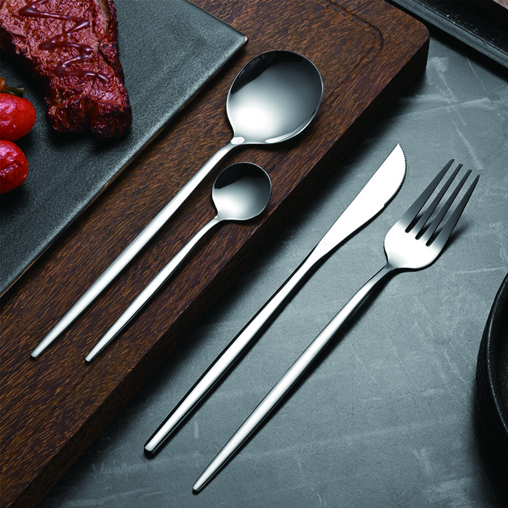 30pc CUTLERY DINNER SET STAINLESS STEEL METAL STAND RACK