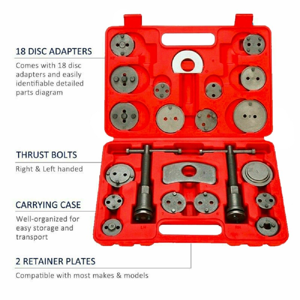 23pc Disc Piston Caliper Brake Rewind Wind Back Tool Kit Set Car Auto Universal — image 3