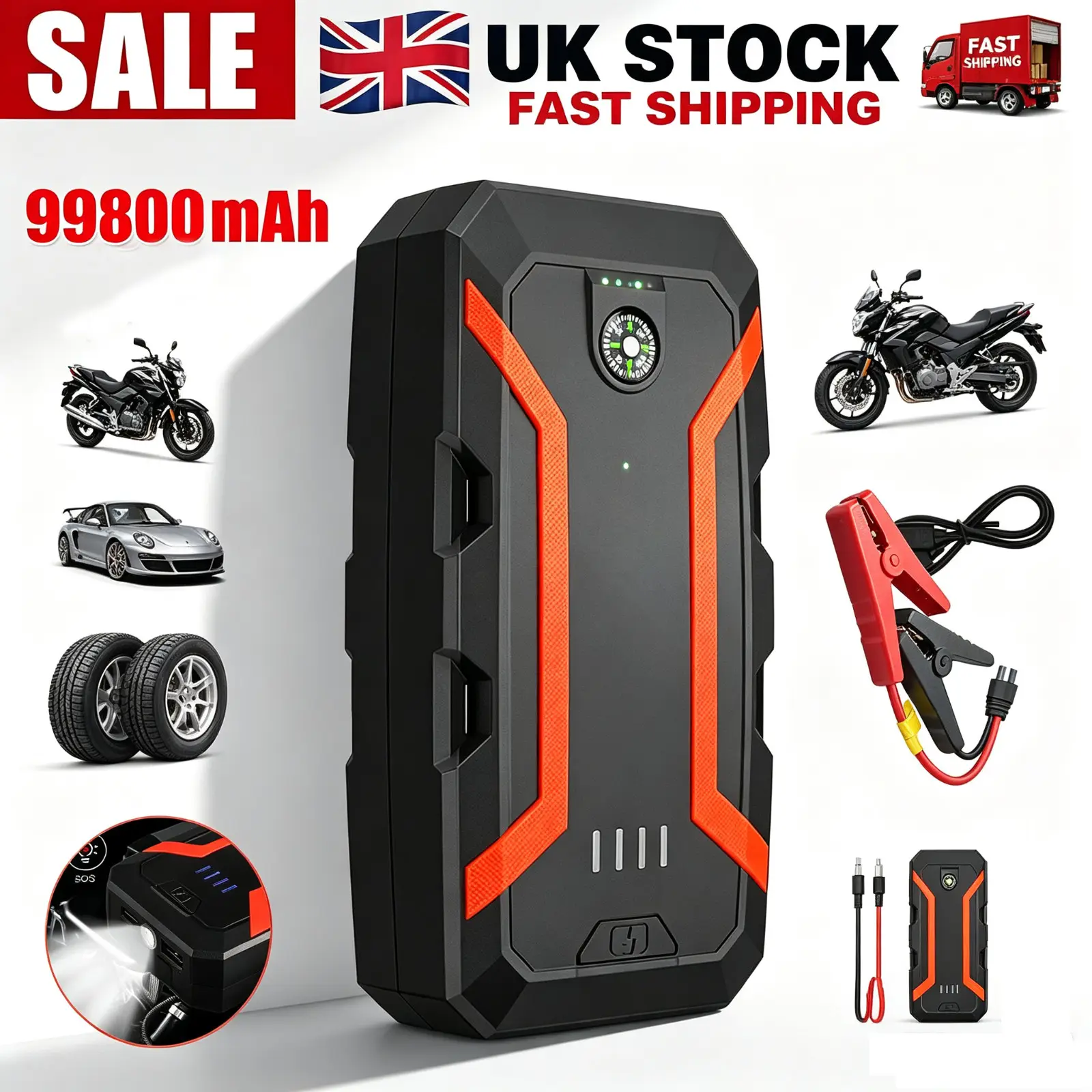 9000A Car Jump Starter 12V