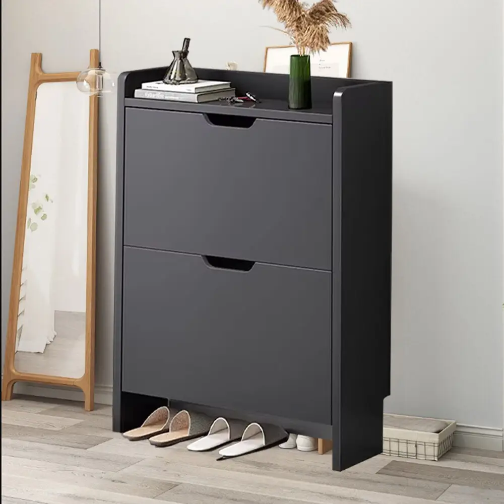 2 Drawer Shoe Rack Shoes Storage Cabinet