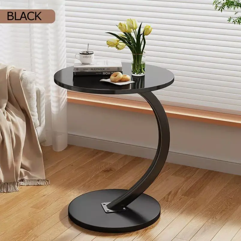 Modern C-Shaped Compact Sofa Side End Table