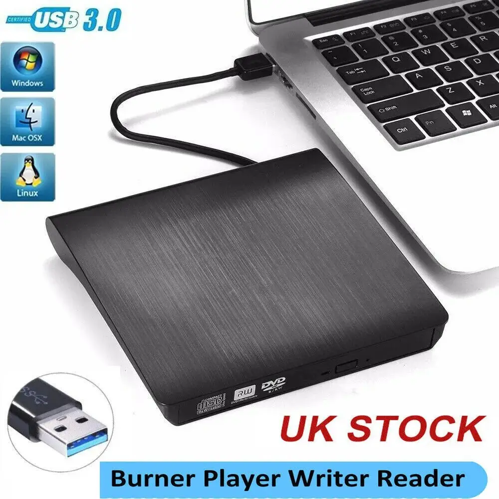 USB 3.0 External DVD CD Hard Disc