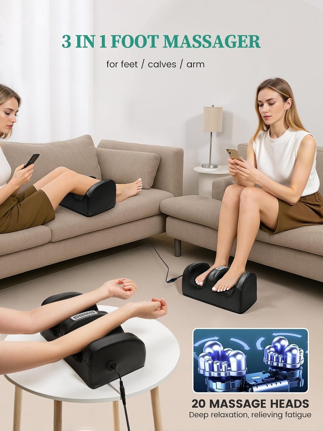 Foot Massager Kneading Pain Relief Feet Leg Vibration Blood Circulation Booster — image 4