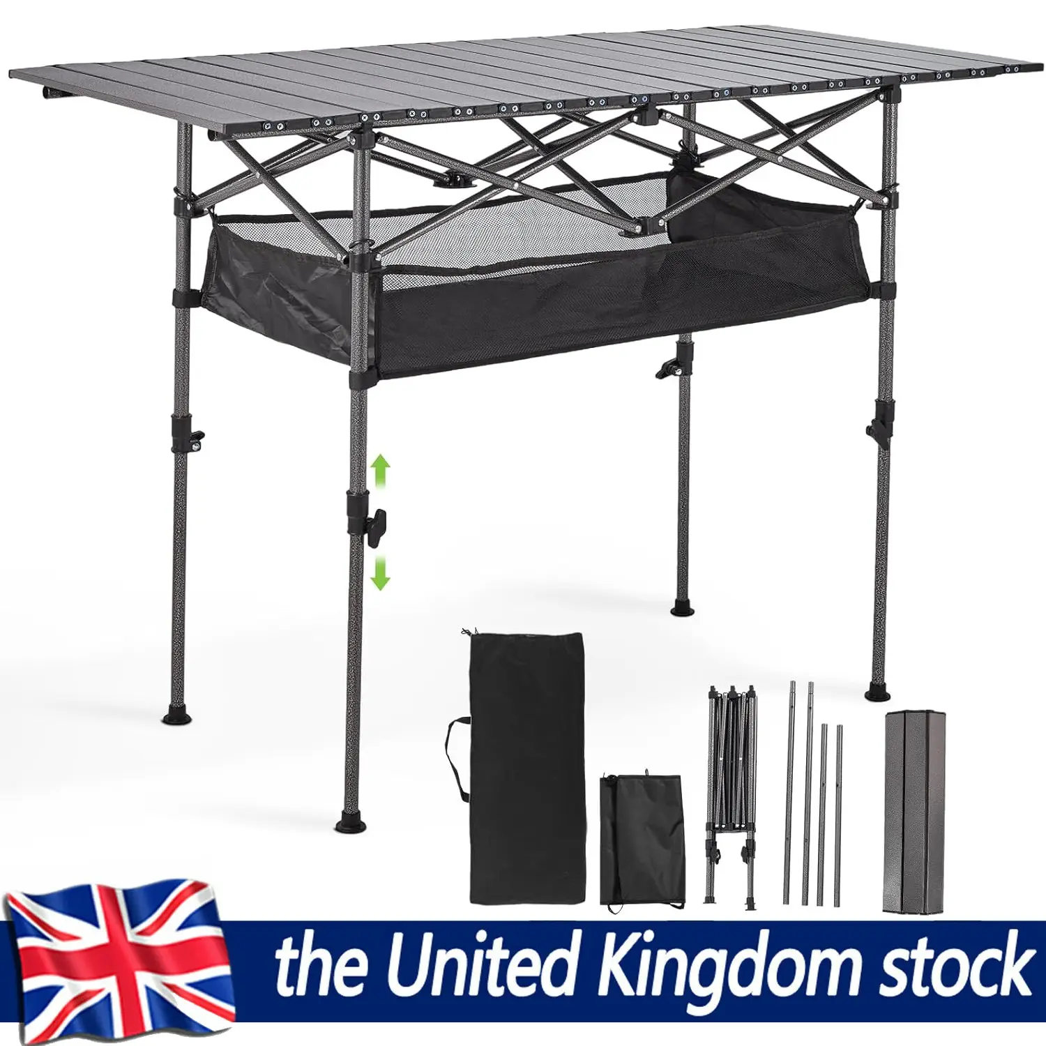 Portable Roll Up Camping Table Foldable Height