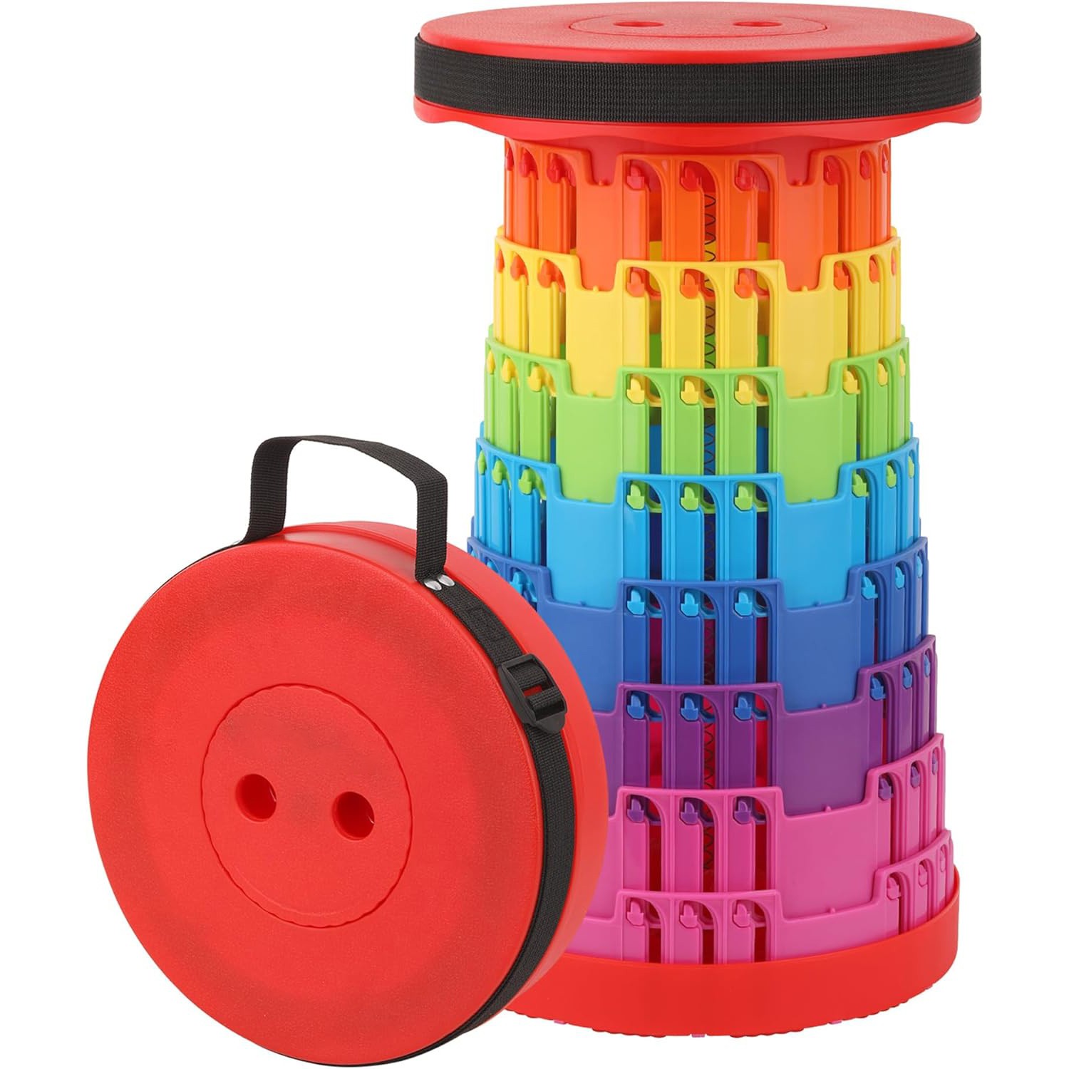 Folding Stool Portable Telescoping Seat Retractable Adjustable Outdoor Camping