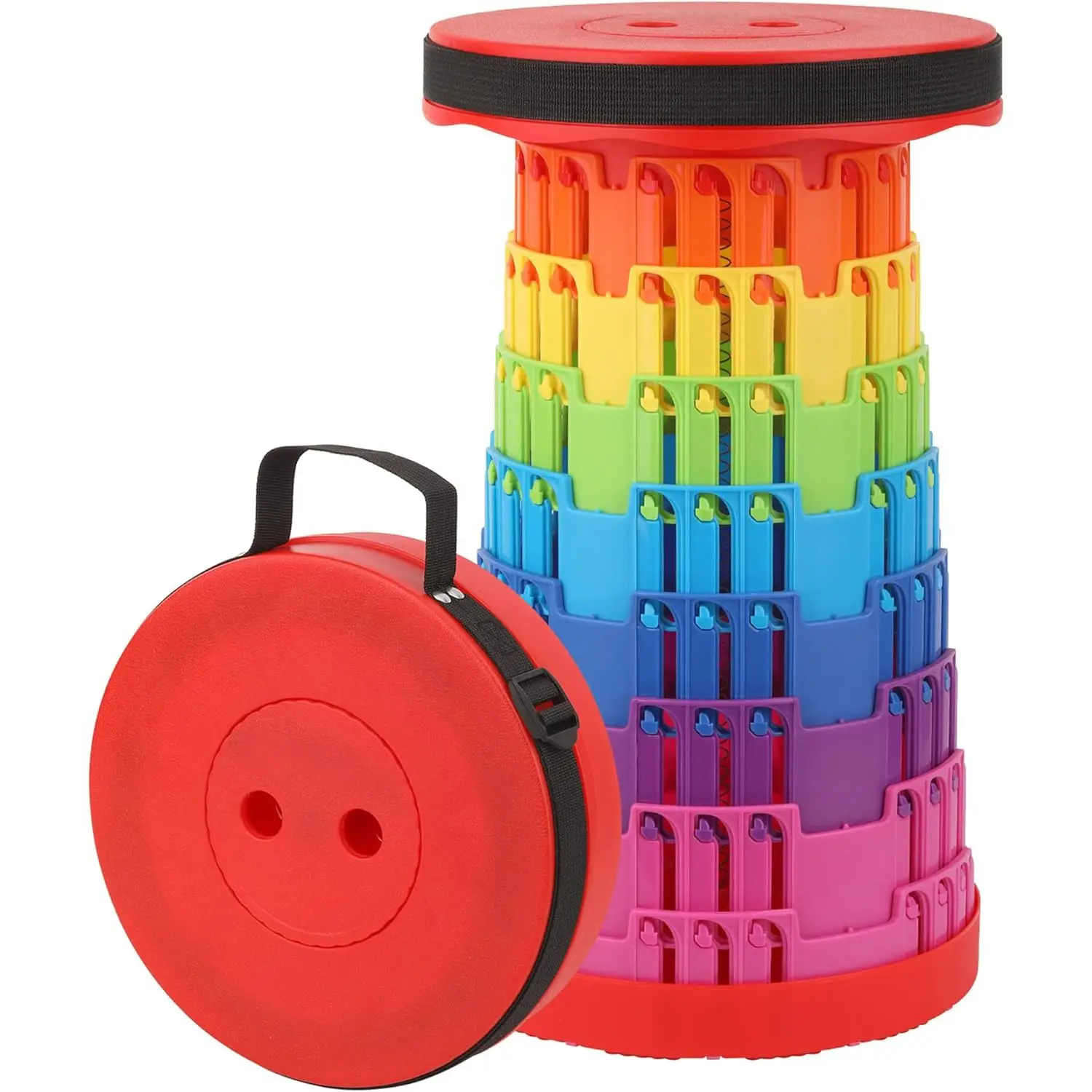 Folding Stool Portable Telescoping Seat Retractable Adjustable