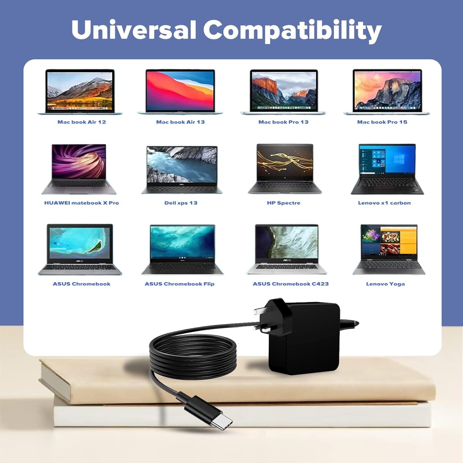 65W USB C Type-C Adapter Charger For DELL, HP, ASUS, Lenovo, Huawei,Acer Laptop 4