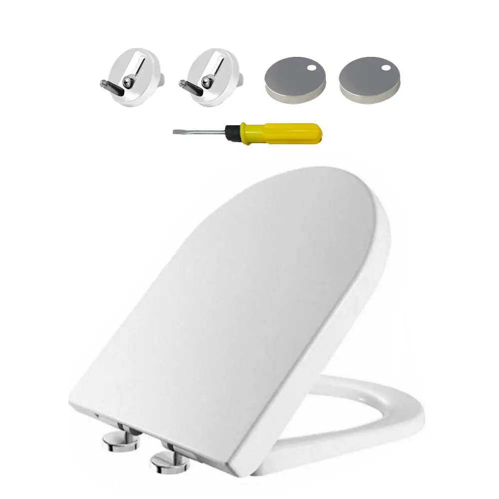 D Shape Toilet Seat In White Soft
