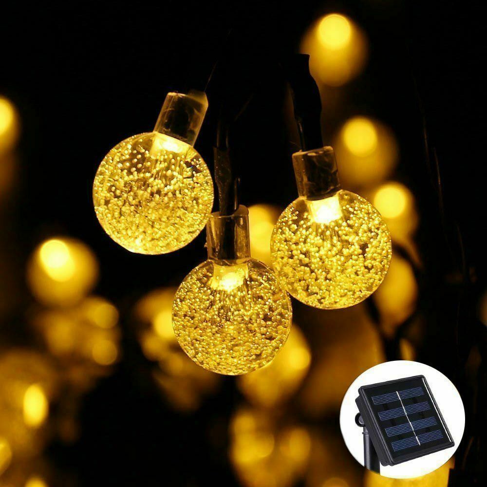 Colorful-LED Ball Solar Light Party Fairy Outdoor Retro Ball String Lights Patio Garden-colorful